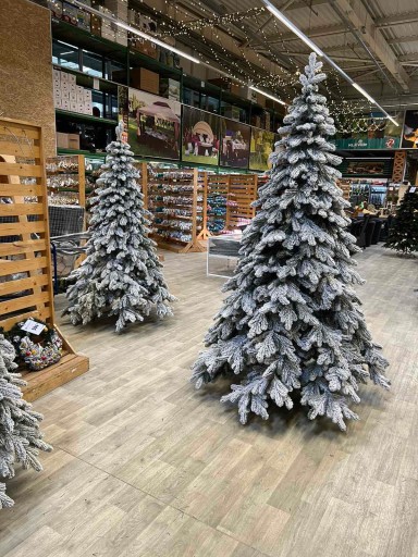 NOWOŚĆ! Piękna Biała sztuczna Choinka LUX 100% PE Zasypana śniegiem 1.8m