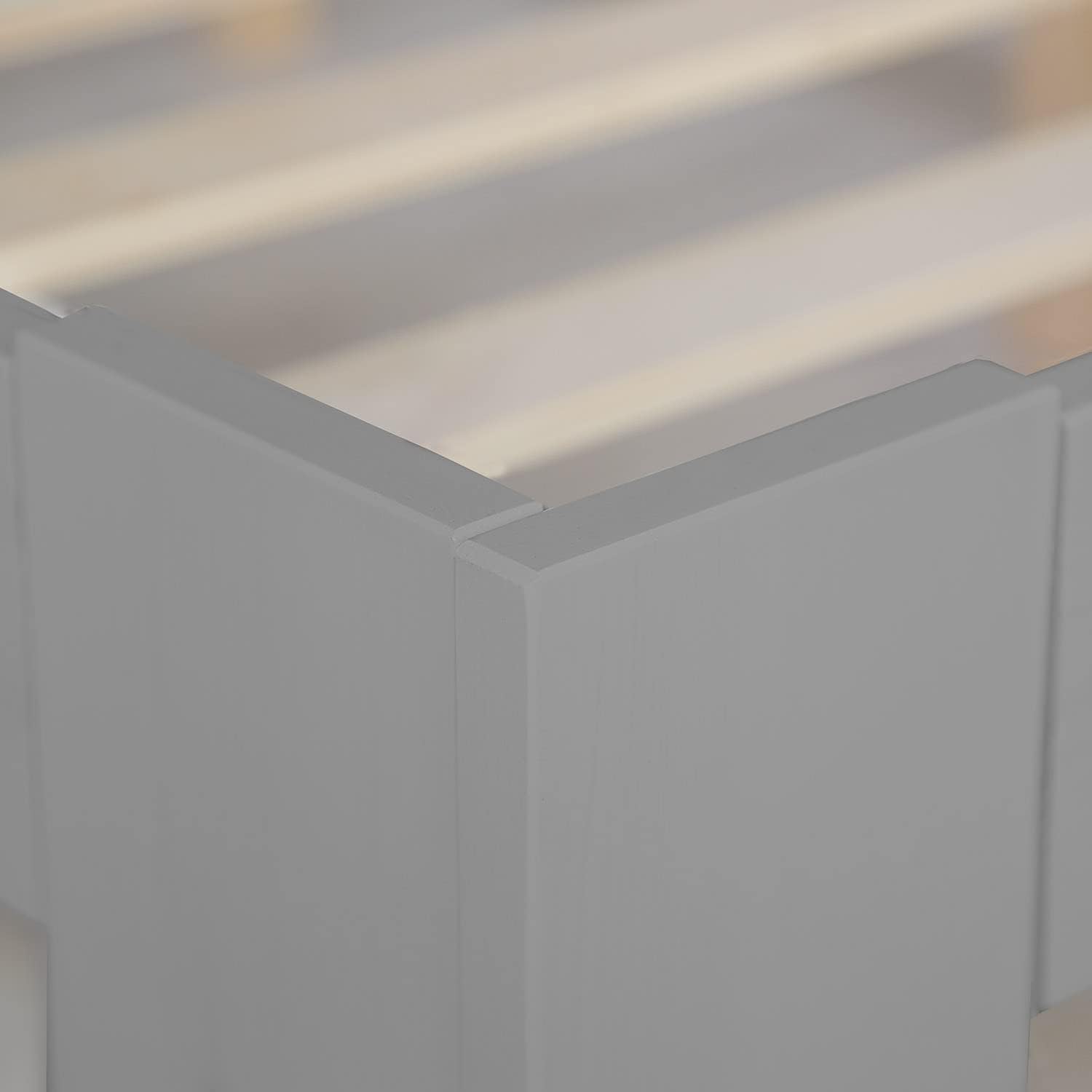 Homestyle4u 1836 Łóżko z litego drewna sosnowego, 180 x 200 cm, z stelażem z białymi listwami, łóżko podwójne 180 x 200 cm