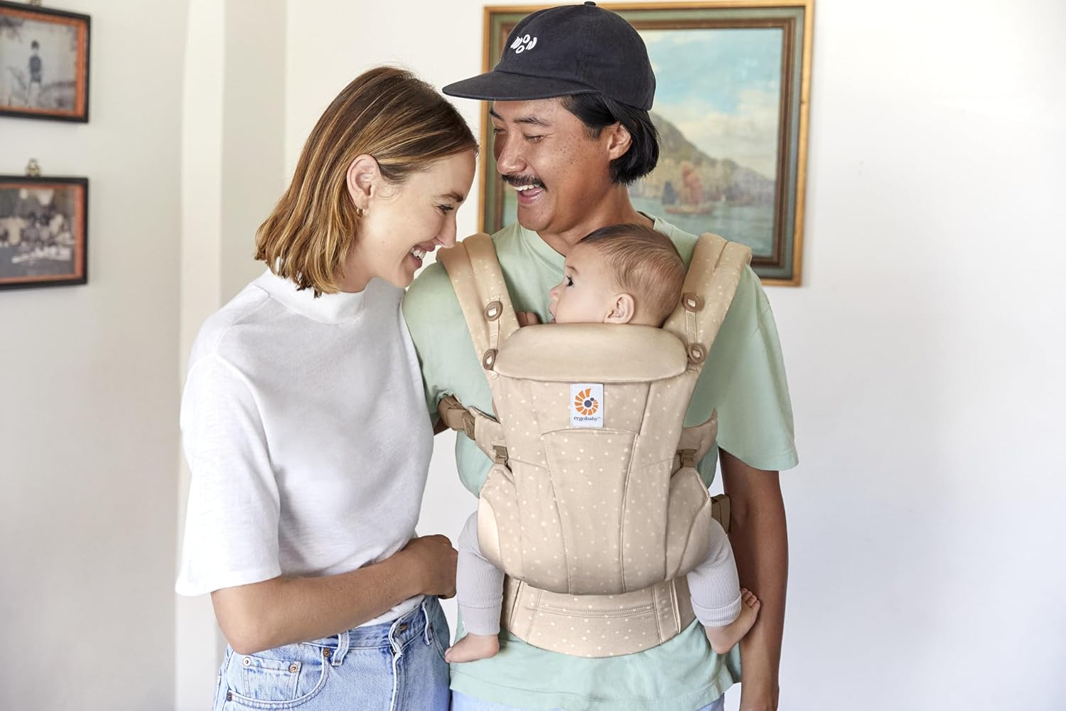 Ergobaby Omni Breeze Nosidełko dla noworodków od urodzenia do 20 kg, 4 pozycje SoftFlex Mesh Ergonomiczne nosidełko dla niemowląt Nosidełko do noszenia na plecach, Graphite Grey