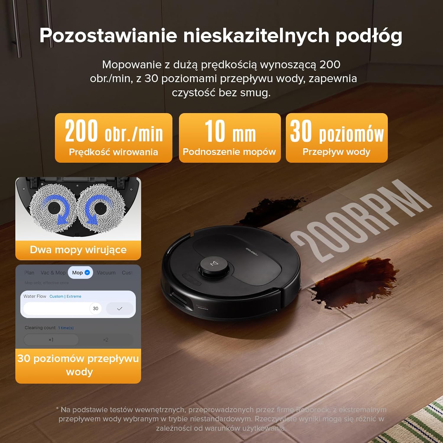 roborock QV 35A Set robot odkurzający, 8000Pa HyperForce, wielofunkcyjna stacja, mop obrotowy 200 obr./min i podnośnik 10 mm, zapobieganie splątaniu, unikanie przeszkód, mapowanie