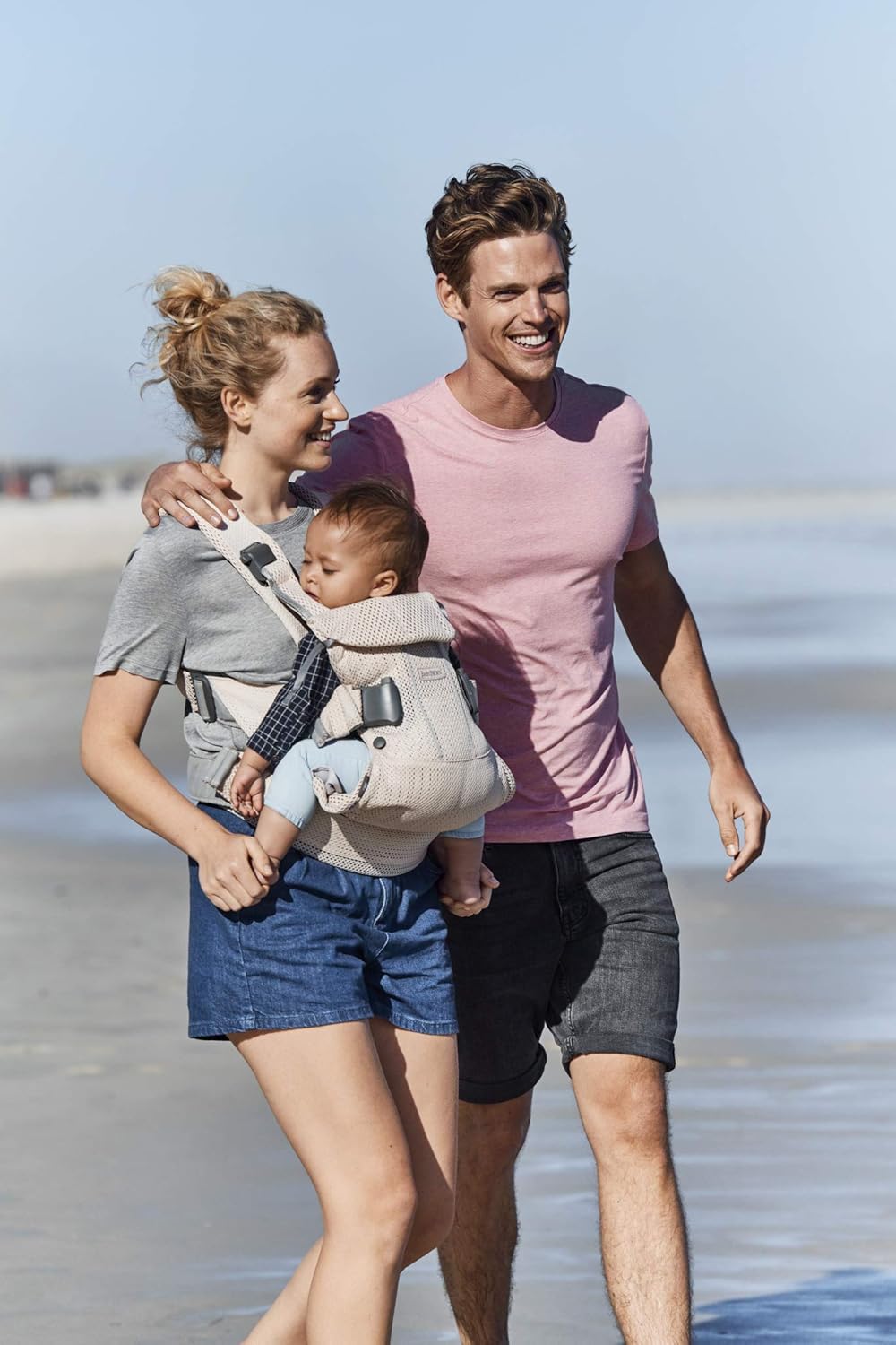 BabyBjörn Nosidełko dla niemowląt One Air, siatka 3D, szaro-beżowe