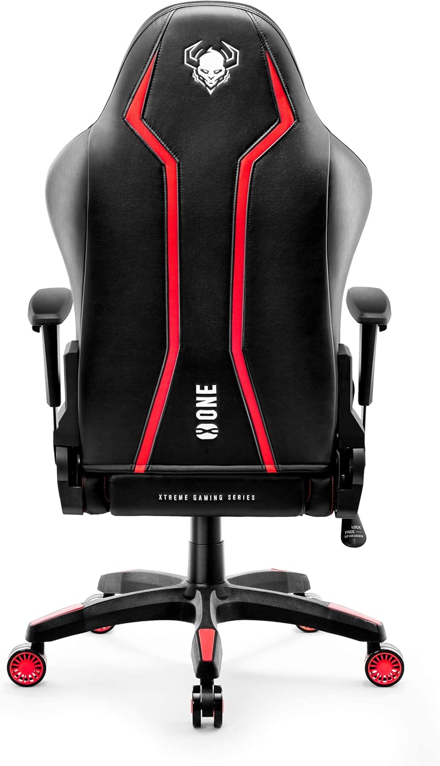 Diablo X-One 2.0 Fotel Gamingowy Krzesło Biurowe Dla Gracza Obrotowy Regulowane Podłokietniki Ekoskóra Ergonomiczny Design Funkcja Bujania Poduszka Pod Kark i Lędźwie (Candy Rose, Normal)