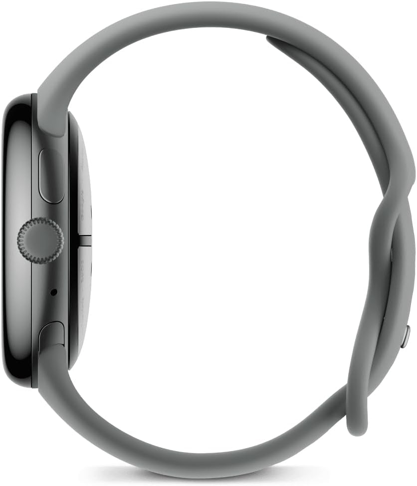 Google Pixel Watch 3 (45 mm) – smartwatch z systemem Android ze śledzeniem tętna, zaawansowane bieganie z Fitbit, Fitness Insights, 24-godzinna bateria – matowa czarna aluminiowa obudowa – pasek