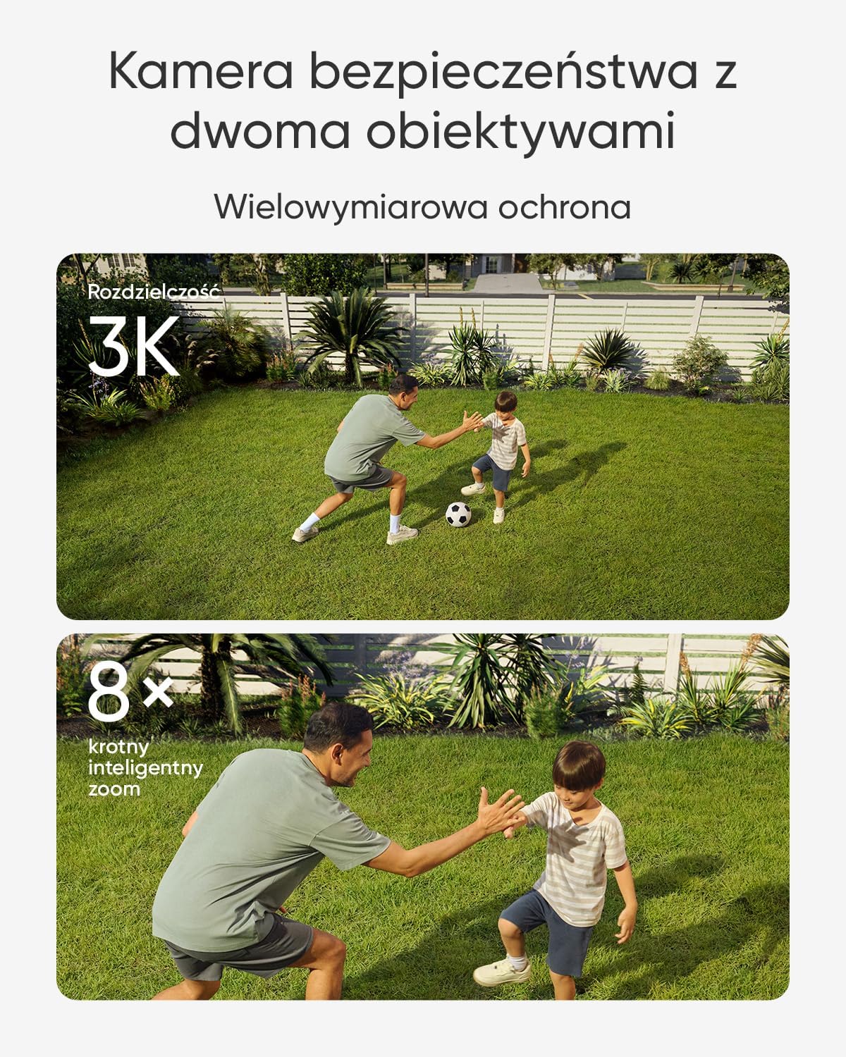 eufy Security Floodlight Camera E340 Podwójne kamery Przewodowa zewnętrzna kamera bezpieczeństwa, rozdzielczość 3K,obrót i pochylenie 360°,nagrywanie 24/7,zgodność z HomeBase 3,brak opłaty miesięcznej