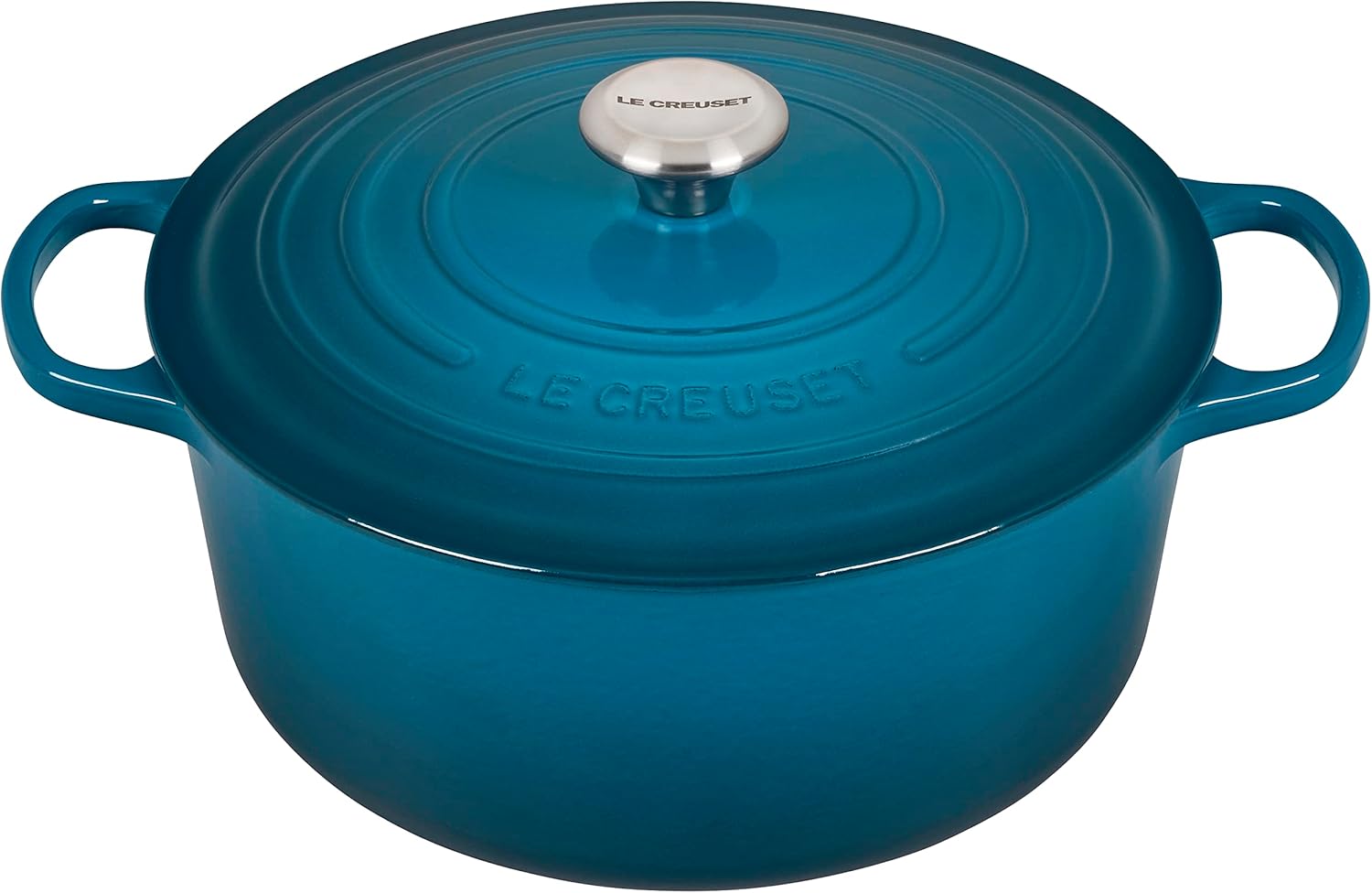 Le Creuset Signature żeliwne naczynie do pieczenia z pokrywką, Ø 26 cm, okrągłe, nadaje się do wszystkich rodzajów kuchenek i kuchenek indukcyjnych, pojemność: 5,3 l, 5,135 kg, kolor czerwony
