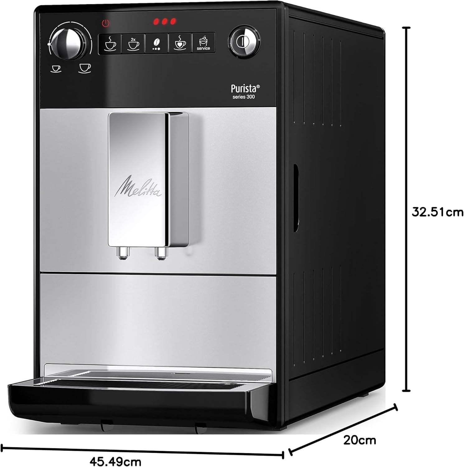 Melitta Purista Automatyczny Ekspres do Kawy, Srebrny, 1400W 220V