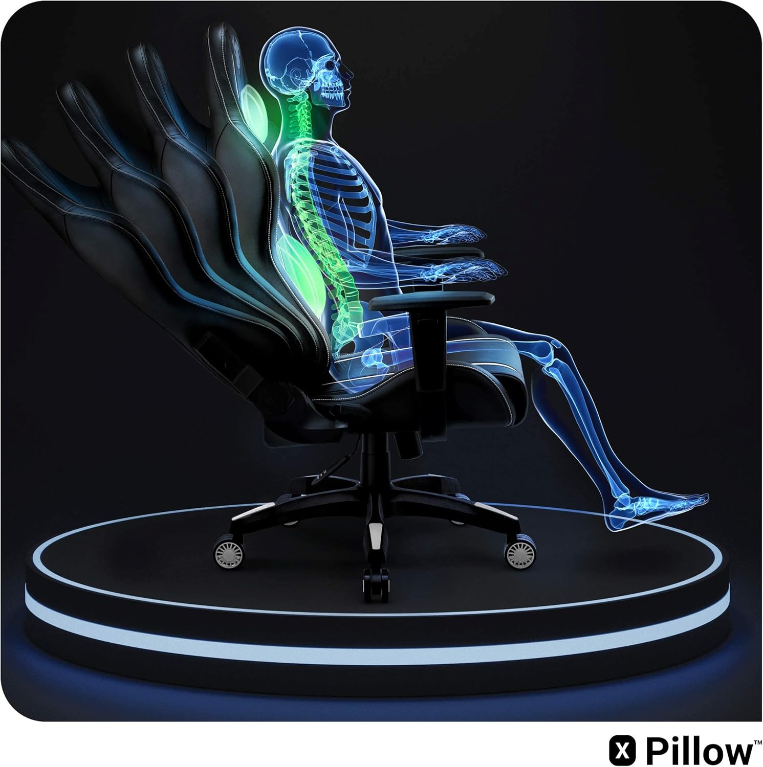 Diablo X-One 2.0 Fotel Gamingowy Krzesło Biurowe Dla Gracza Obrotowy Regulowane Podłokietniki Ekoskóra Ergonomiczny Design Funkcja Bujania Poduszka Pod Kark i Lędźwie (Candy Rose, Normal)