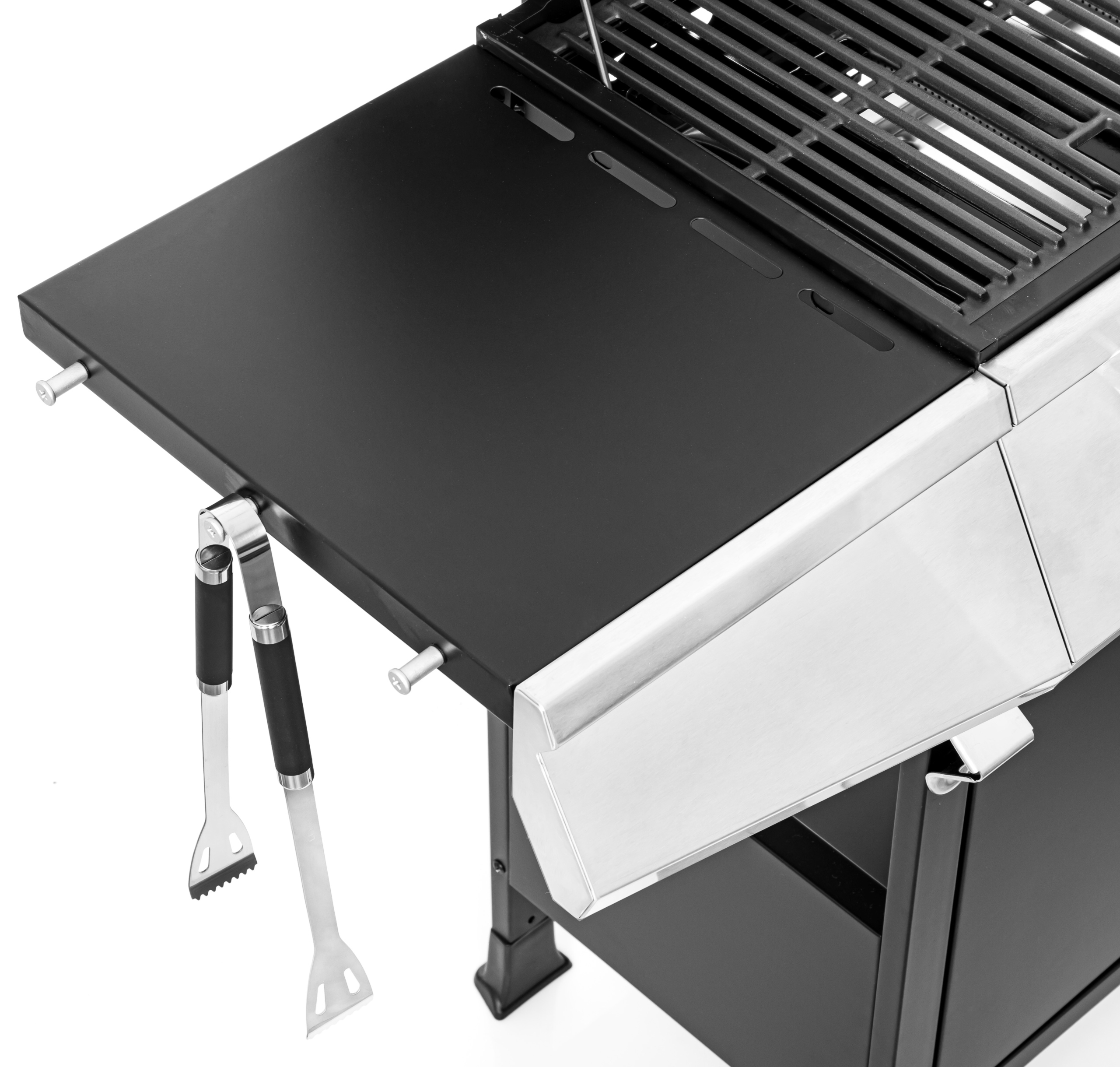 GRILL GAZOWY OGRODOWY ŻELIWNY RUSZT NIERDZEWNY LEHMANN OHIO 4+1 POKROWIEC