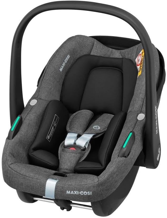 Maxi-Cosi Zelia S Trio Wielofunkcyjny Wózek Dziecięcy 3w1, 0–4 Lata, do 22 kg, Składany, Kompakt i Odchylany Wózek Spacerowy z Fotelik Samochodowy CabrioFix S i-Size i Torbą z Akcesoriami, Szary