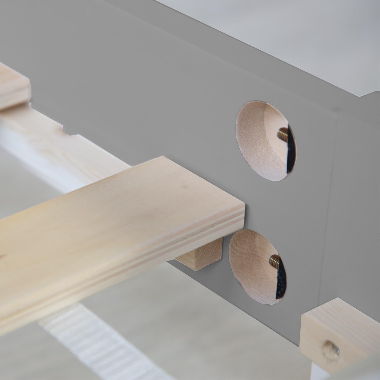 Homestyle4u 1836 Łóżko z litego drewna sosnowego, 180 x 200 cm, z stelażem z białymi listwami, łóżko podwójne 180 x 200 cm