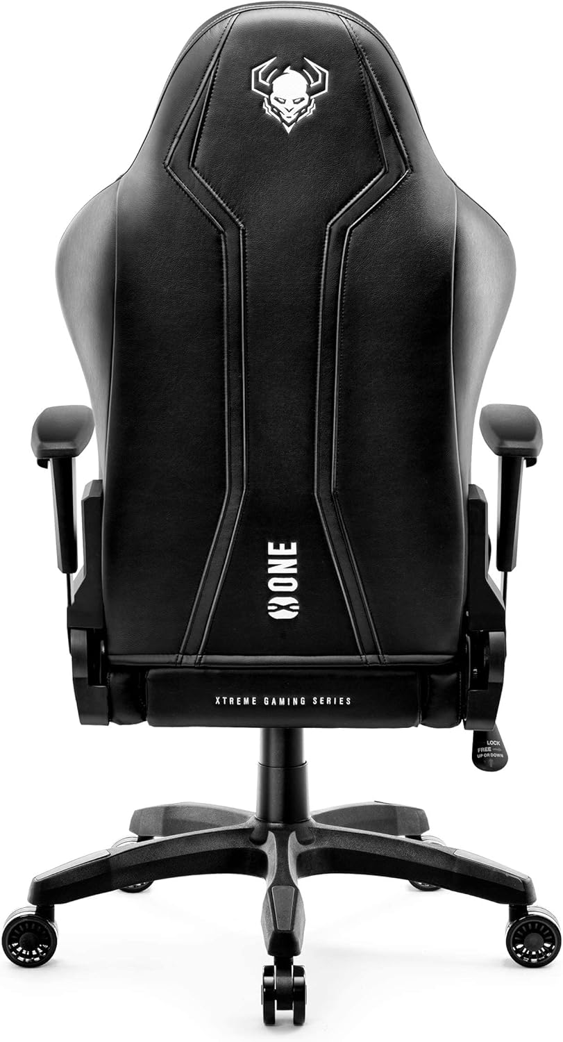 Diablo X-One 2.0 Fotel Gamingowy Krzesło Biurowe Dla Gracza Obrotowy Regulowane Podłokietniki Ekoskóra Ergonomiczny Design Funkcja Bujania Poduszka Pod Kark i Lędźwie (Candy Rose, Normal)