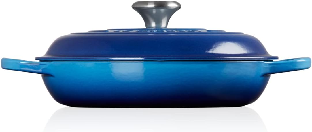 Le Creuset Signature żeliwny garnek Gourmet, okrągły, Ø 30 cm, 3,5 l, do wszystkich rodzajów kuchenek włącznie z indukcyjnymi, 5,55 kg, czerwony piec