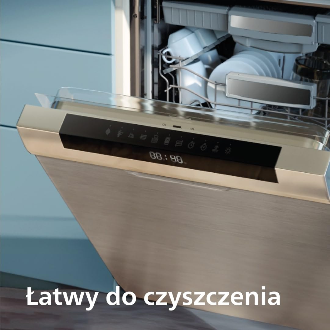 Philips Airfryer 5000 Serii Dual Basket z Technologią Air Steam oraz RapidAir Plus - pojemność 9L, 19 sposobów gotowania, 90% mniej tłuszczu, 2 kosze, czyszczenie parą, akcesoria (NA550/00)