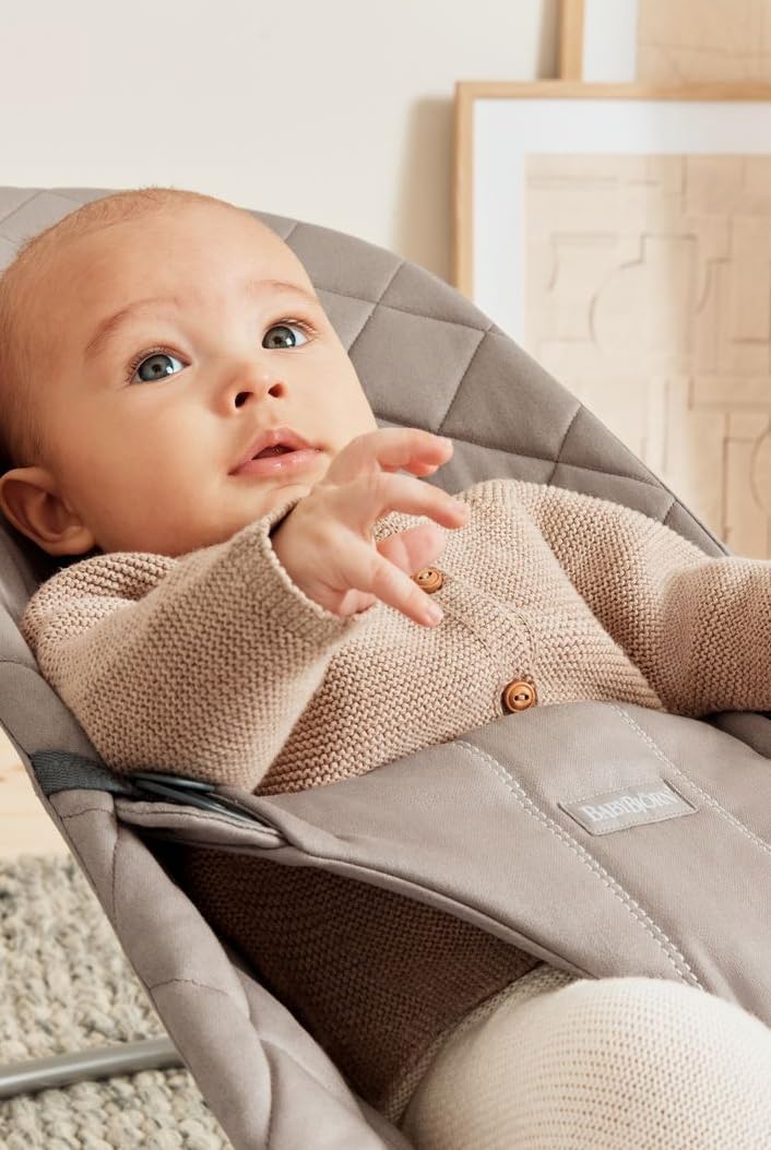 BabyBjörn Bliss bujaczek niemowlęcy, tkany, klasyczne pikowanie, piaskowo-szary