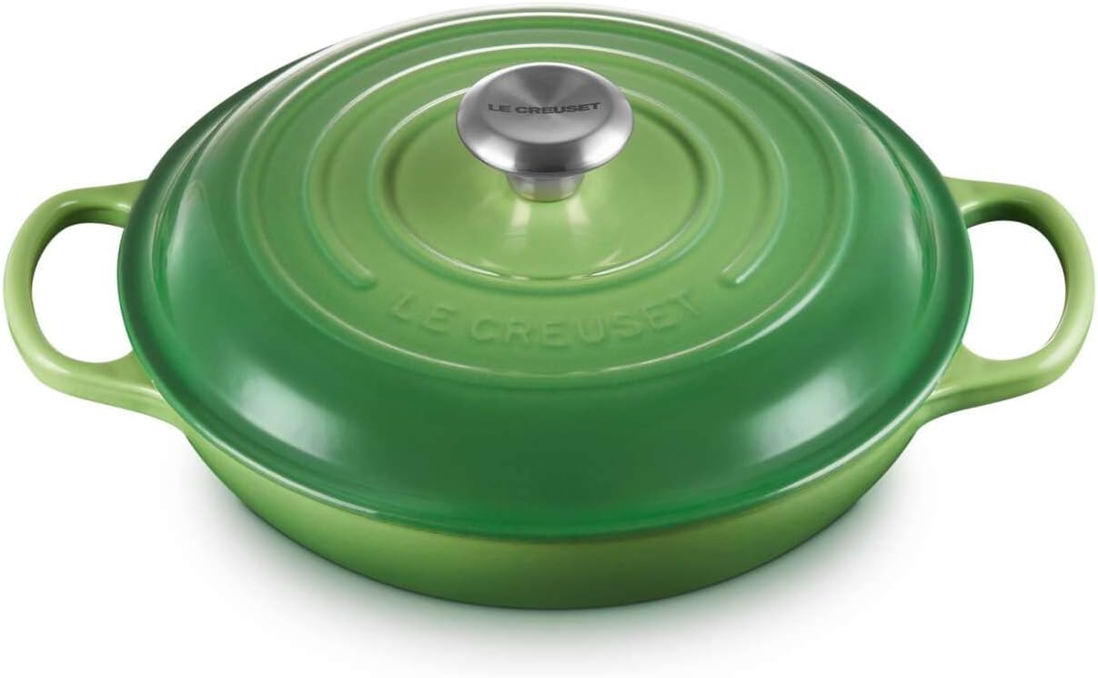 Le Creuset Signature żeliwny garnek Gourmet, okrągły, Ø 30 cm, 3,5 l, do wszystkich rodzajów kuchenek włącznie z indukcyjnymi, 5,55 kg, czerwony piec