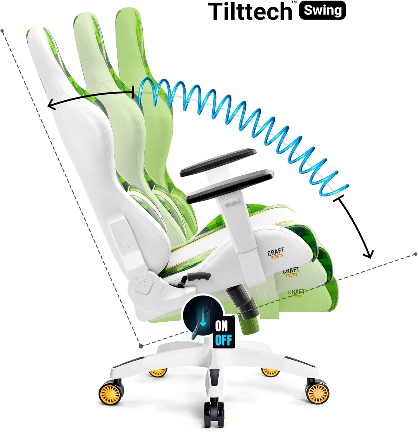 Diablo X-One 2.0 Fotel Gamingowy Krzesło Biurowe Dla Gracza Obrotowy Regulowane Podłokietniki Ekoskóra Ergonomiczny Design Funkcja Bujania Poduszka Pod Kark i Lędźwie (Candy Rose, Normal)