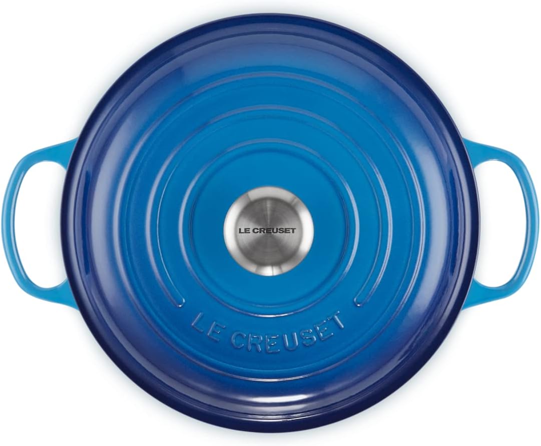 Le Creuset Signature żeliwny garnek Gourmet, okrągły, Ø 30 cm, 3,5 l, do wszystkich rodzajów kuchenek włącznie z indukcyjnymi, 5,55 kg, czerwony piec