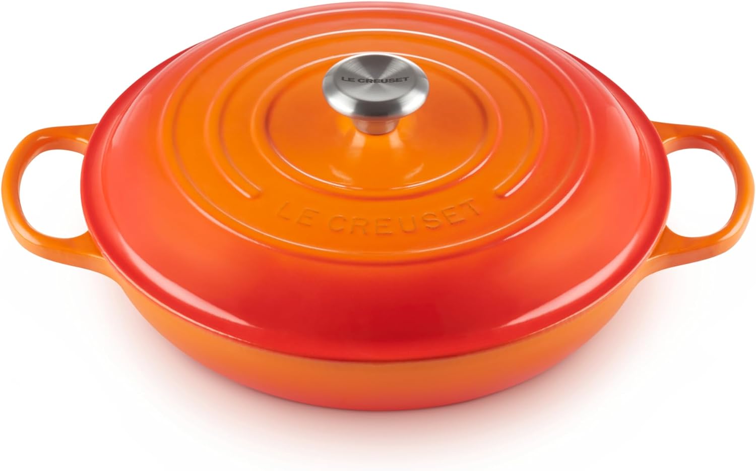 Le Creuset Signature żeliwny garnek Gourmet, okrągły, Ø 30 cm, 3,5 l, do wszystkich rodzajów kuchenek włącznie z indukcyjnymi, 5,55 kg, czerwony piec