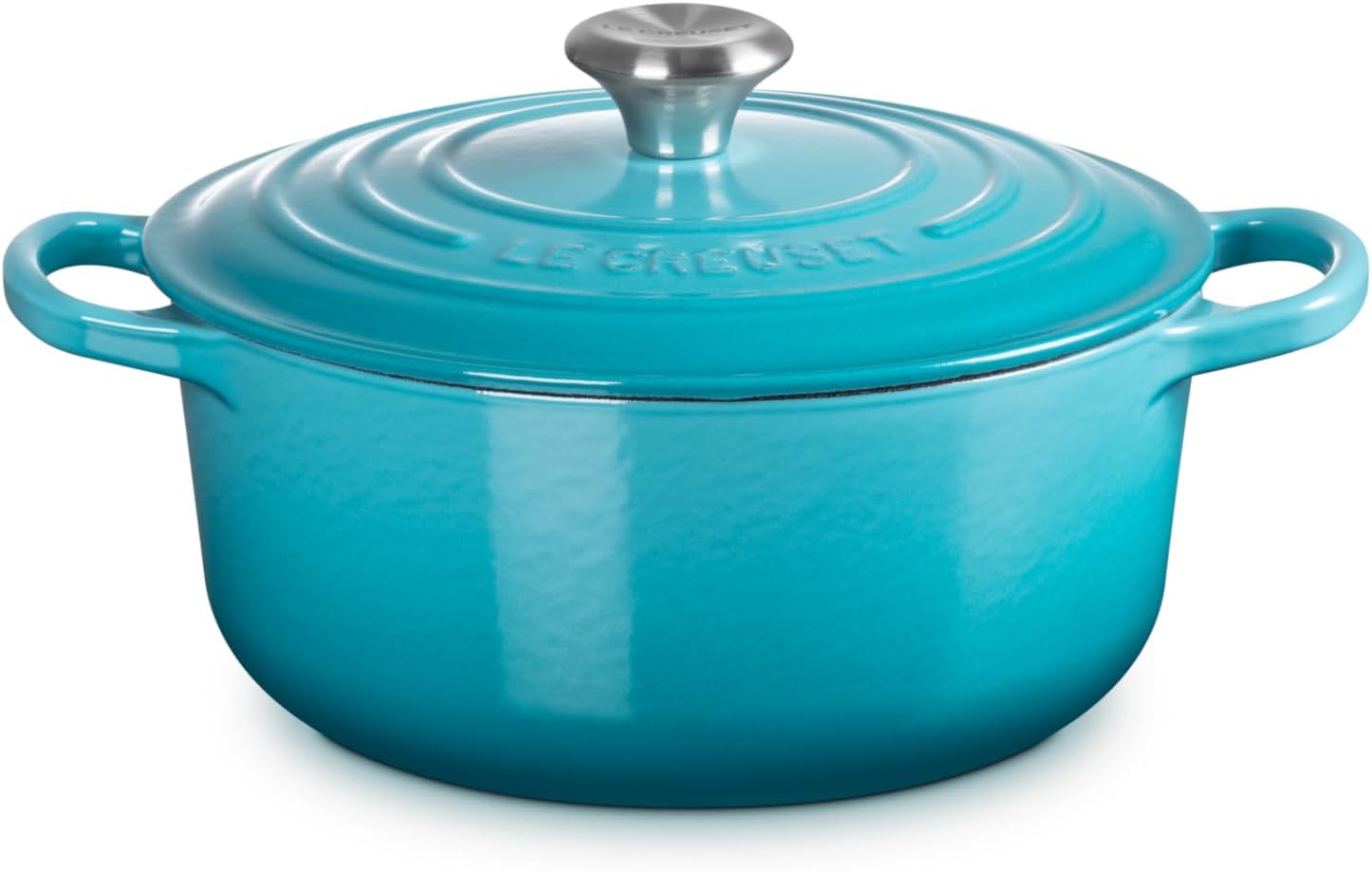 Le Creuset Signature żeliwne naczynie do pieczenia z pokrywką, Ø 26 cm, okrągłe, nadaje się do wszystkich rodzajów kuchenek i kuchenek indukcyjnych, pojemność: 5,3 l, 5,135 kg, kolor czerwony