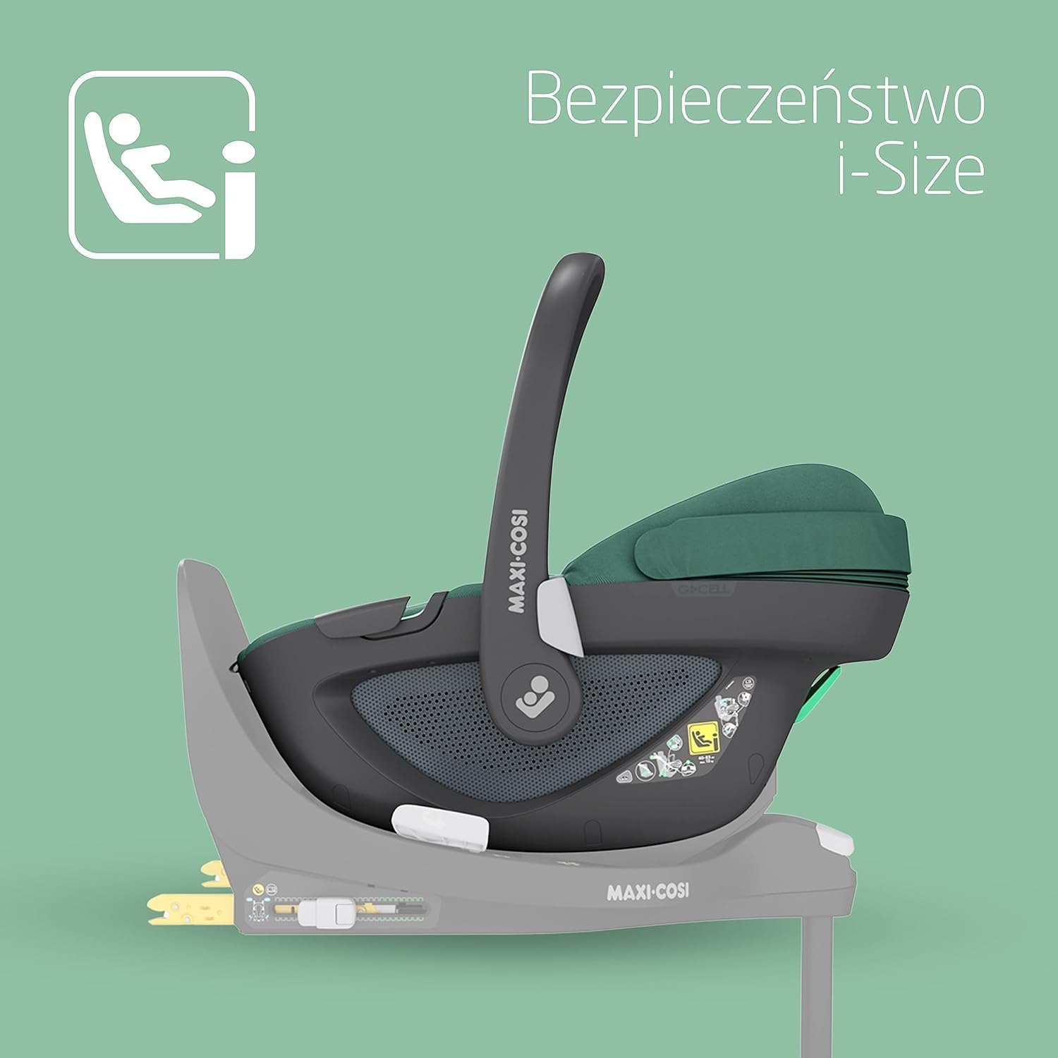 Maxi-Cosi Pearl 360 dla niemowlaka i-Size, Fotelik samochodowy obrotowy 360, od 3 miesięcy do 4 lat (61–105 cm), Obracanie jedną ręką, ClimaFlow, Uprząż z systemem Easy-In, G-CELL, Authentic Graphite