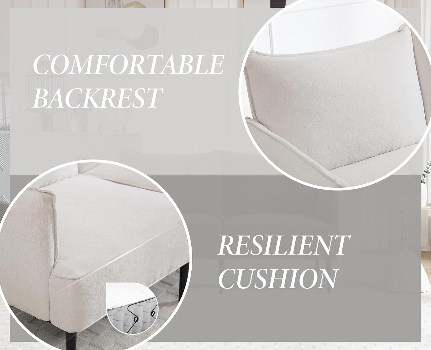 chairus Sofa 2-osobowa do salonu skóra PU segmentowa sofa kanapa tapicerowana sofa kanapa sofa sofa sette (ciemnoszara-2)