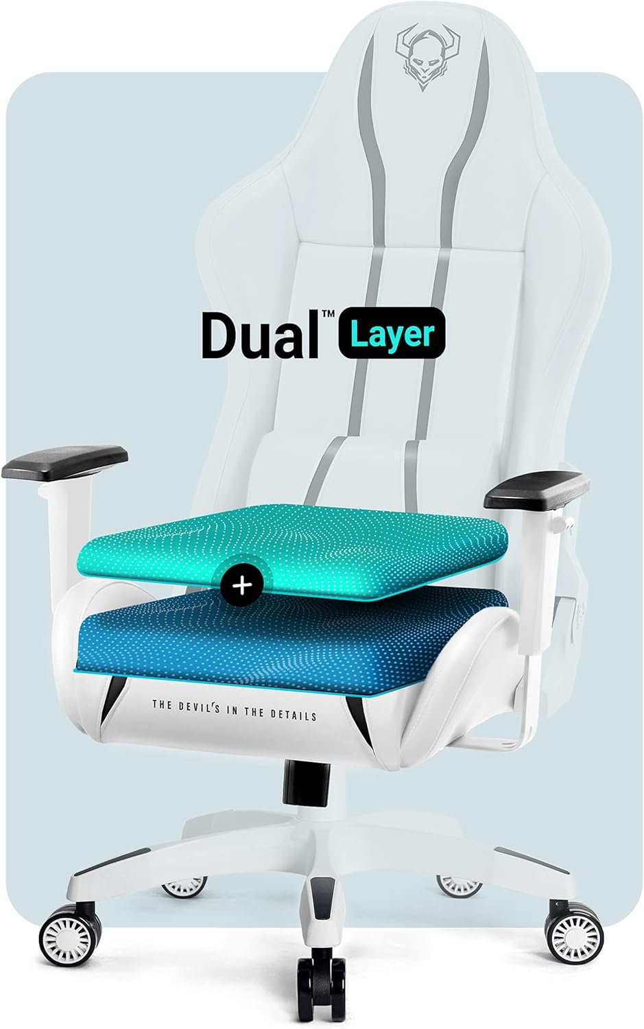 Diablo X-One 2.0 Fotel Gamingowy Krzesło Biurowe Dla Gracza Obrotowy Regulowane Podłokietniki Ekoskóra Ergonomiczny Design Funkcja Bujania Poduszka Pod Kark i Lędźwie (Candy Rose, Normal)