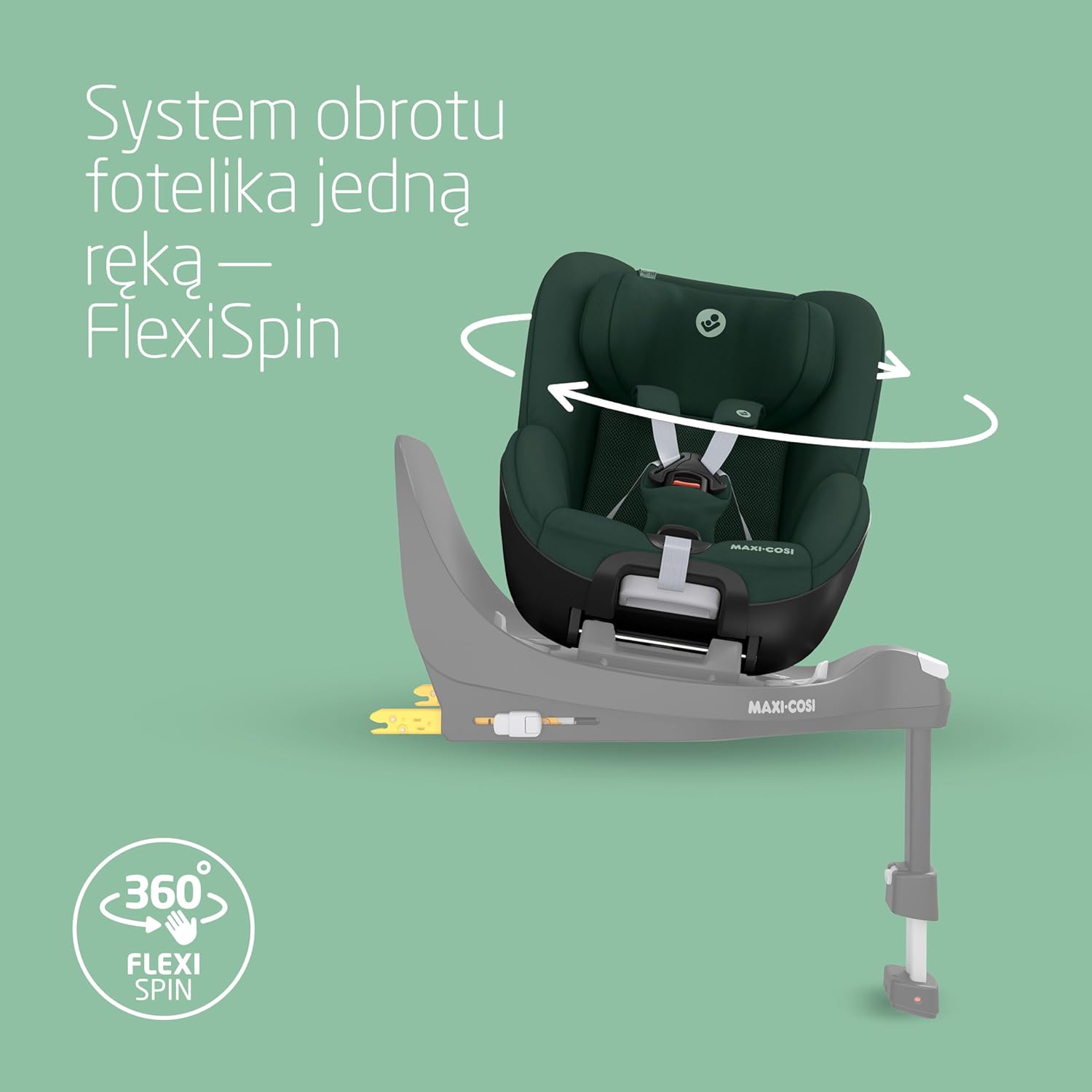 Maxi-Cosi Pearl 360 dla niemowlaka i-Size, Fotelik samochodowy obrotowy 360, od 3 miesięcy do 4 lat (61–105 cm), Obracanie jedną ręką, ClimaFlow, Uprząż z systemem Easy-In, G-CELL, Authentic Graphite