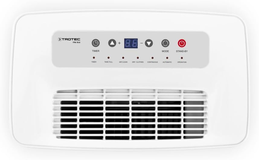 TROTEC Osuszacz powietrza elektryczny TTK 66 E – wydajność 24 L/dzień – powierzchnia 50 m² / 125 m³ – funkcja automatycznego wyłączania - do mieszkań i sypialni