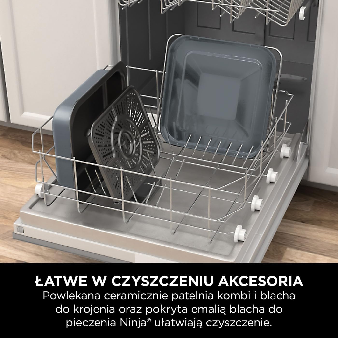 Ninja Combi 12-w-1 Multi-Cooker, kuchenka wielofunkcyjna, piekarnik i frytownica, 12 funkcji, przygotuj posiłki rodzinne w 15 minut, zawiera blachę do pieczenia, patelnię i przepisy, szary, SFP700EU