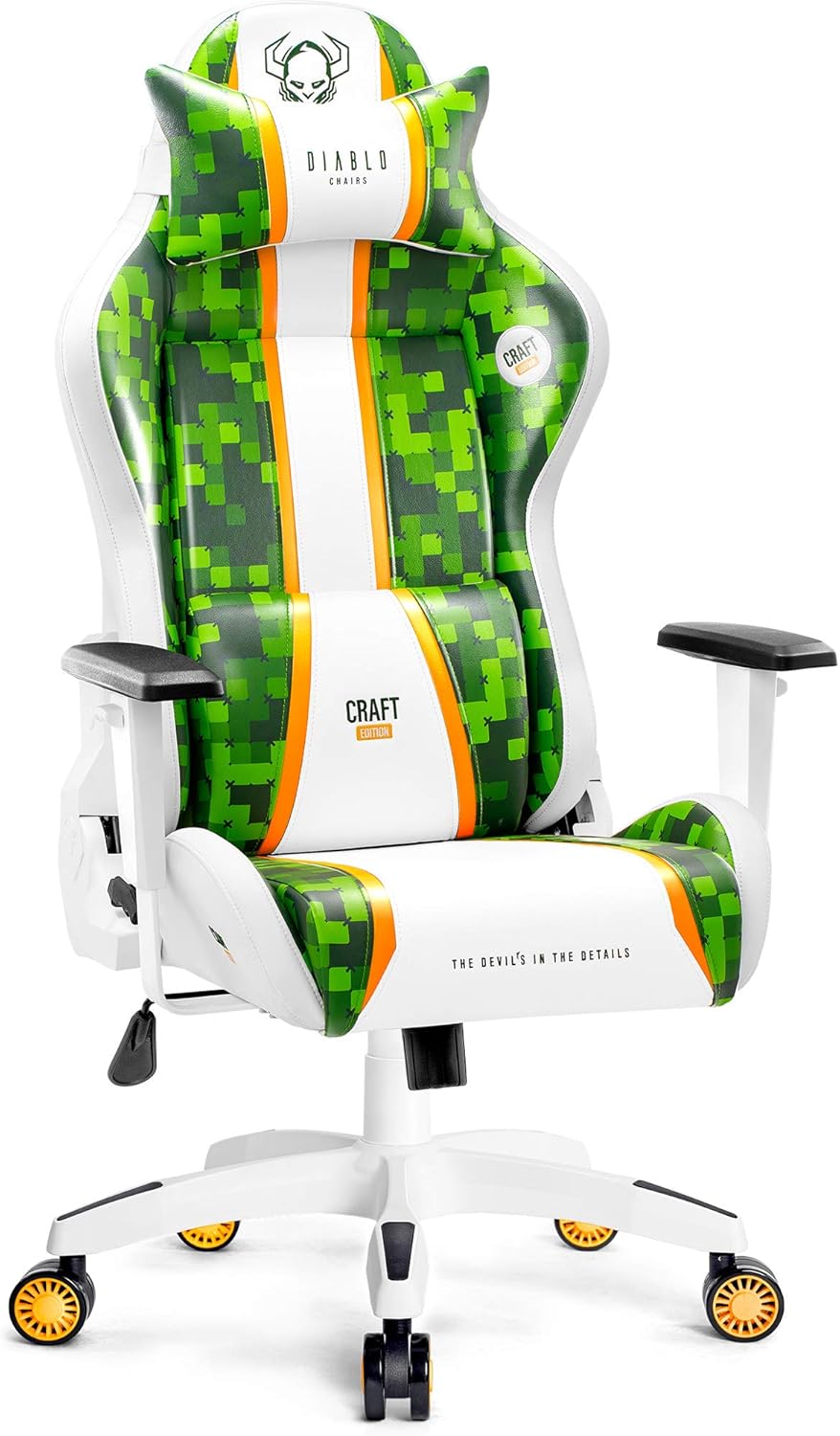 Diablo X-One 2.0 Fotel Gamingowy Krzesło Biurowe Dla Gracza Obrotowy Regulowane Podłokietniki Ekoskóra Ergonomiczny Design Funkcja Bujania Poduszka Pod Kark i Lędźwie (Candy Rose, Normal)