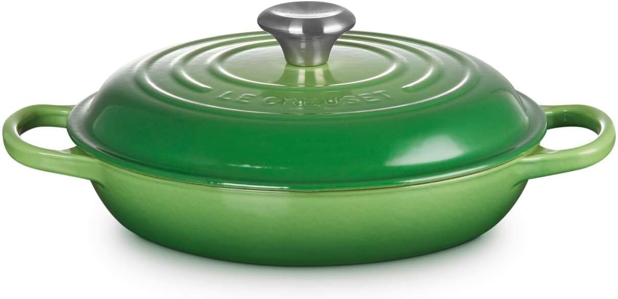 Le Creuset Signature żeliwny garnek Gourmet, okrągły, Ø 30 cm, 3,5 l, do wszystkich rodzajów kuchenek włącznie z indukcyjnymi, 5,55 kg, czerwony piec