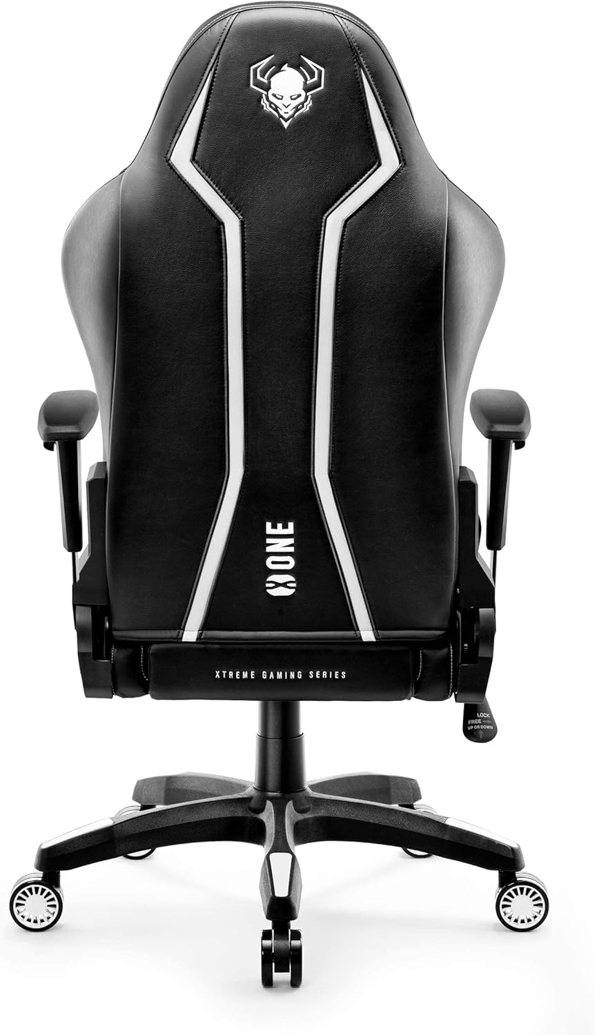 Diablo X-One 2.0 Fotel Gamingowy Krzesło Biurowe Dla Gracza Obrotowy Regulowane Podłokietniki Ekoskóra Ergonomiczny Design Funkcja Bujania Poduszka Pod Kark i Lędźwie (Candy Rose, Normal)