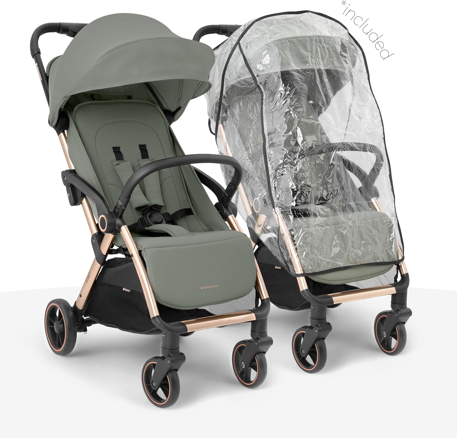 KikkaBoo EDEN Buggy, wózek dziecięcy do 22 kg, automatyczne składanie, pozycja nachylenia, ultralekki, kompaktowy, beżowy