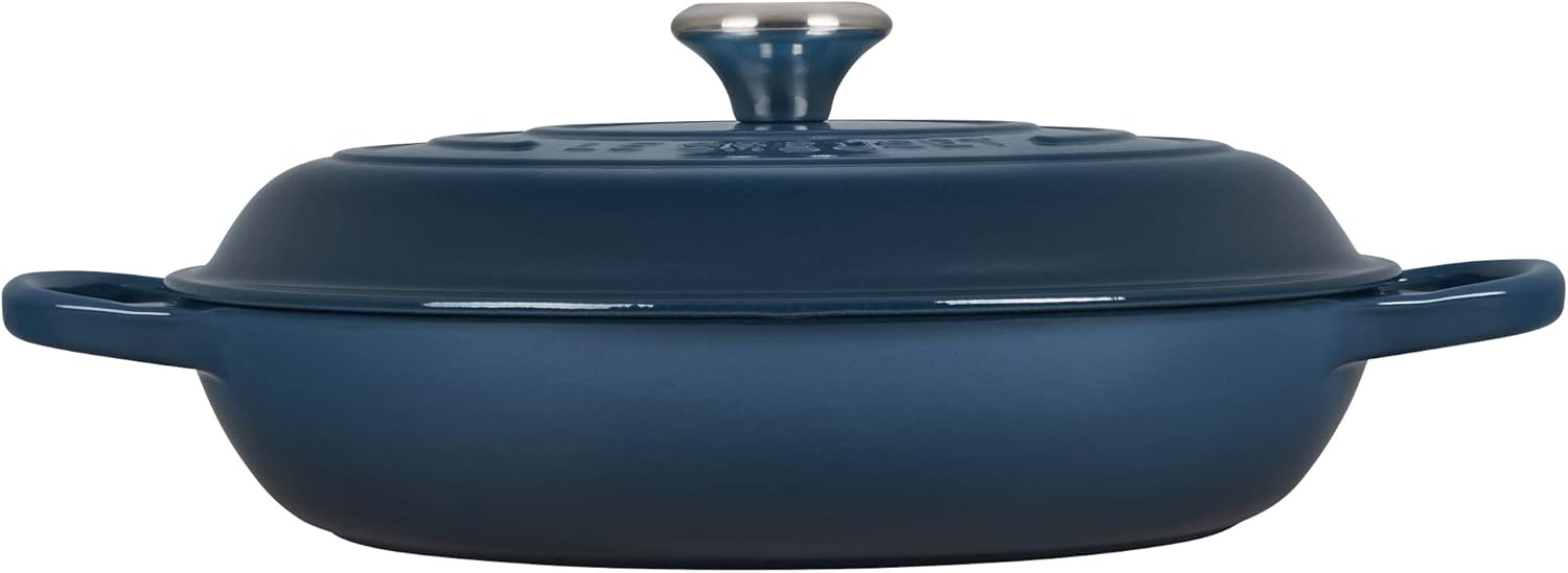 Le Creuset Signature żeliwny garnek Gourmet, okrągły, Ø 30 cm, 3,5 l, do wszystkich rodzajów kuchenek włącznie z indukcyjnymi, 5,55 kg, czerwony piec