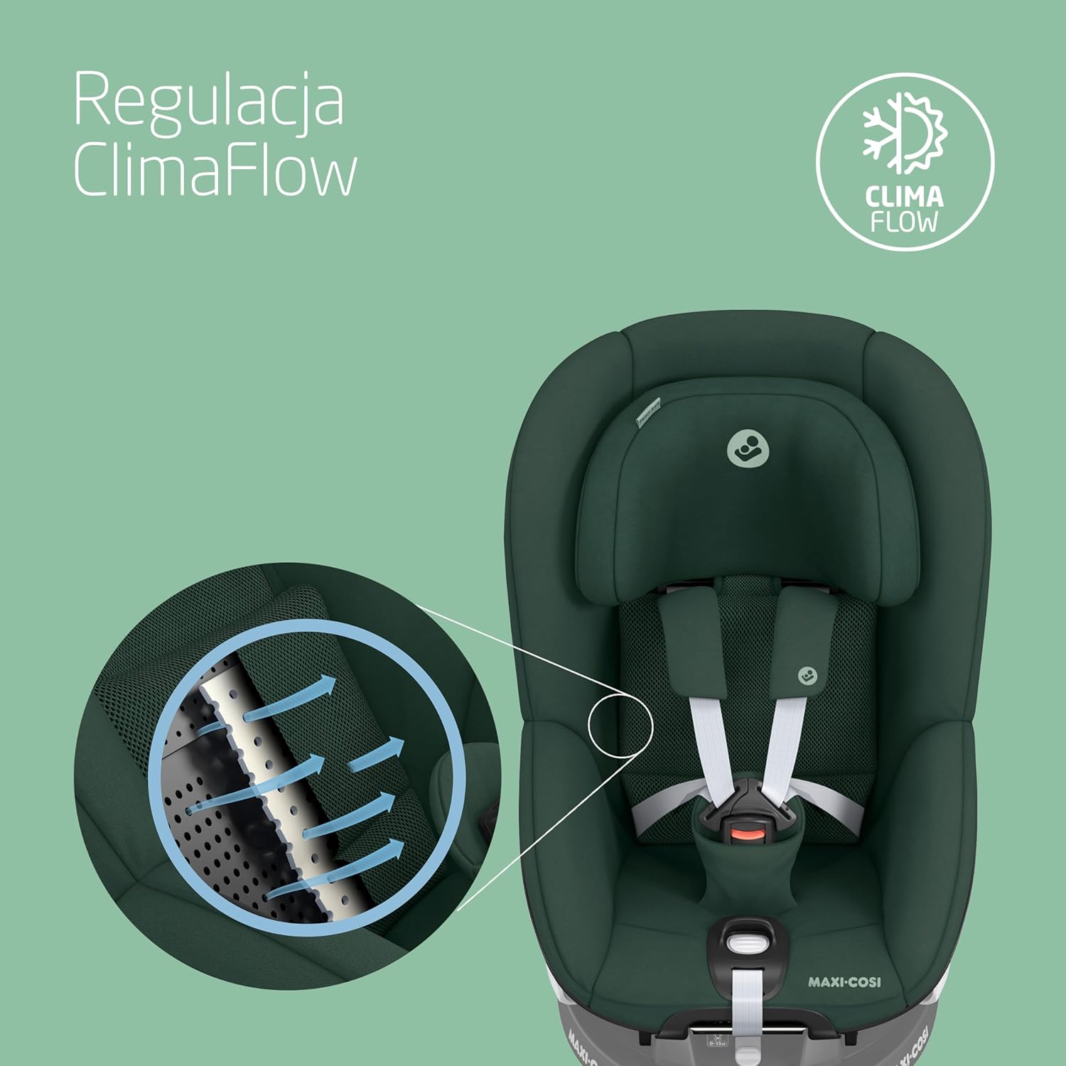 Maxi-Cosi Pearl 360 dla niemowlaka i-Size, Fotelik samochodowy obrotowy 360, od 3 miesięcy do 4 lat (61–105 cm), Obracanie jedną ręką, ClimaFlow, Uprząż z systemem Easy-In, G-CELL, Authentic Graphite