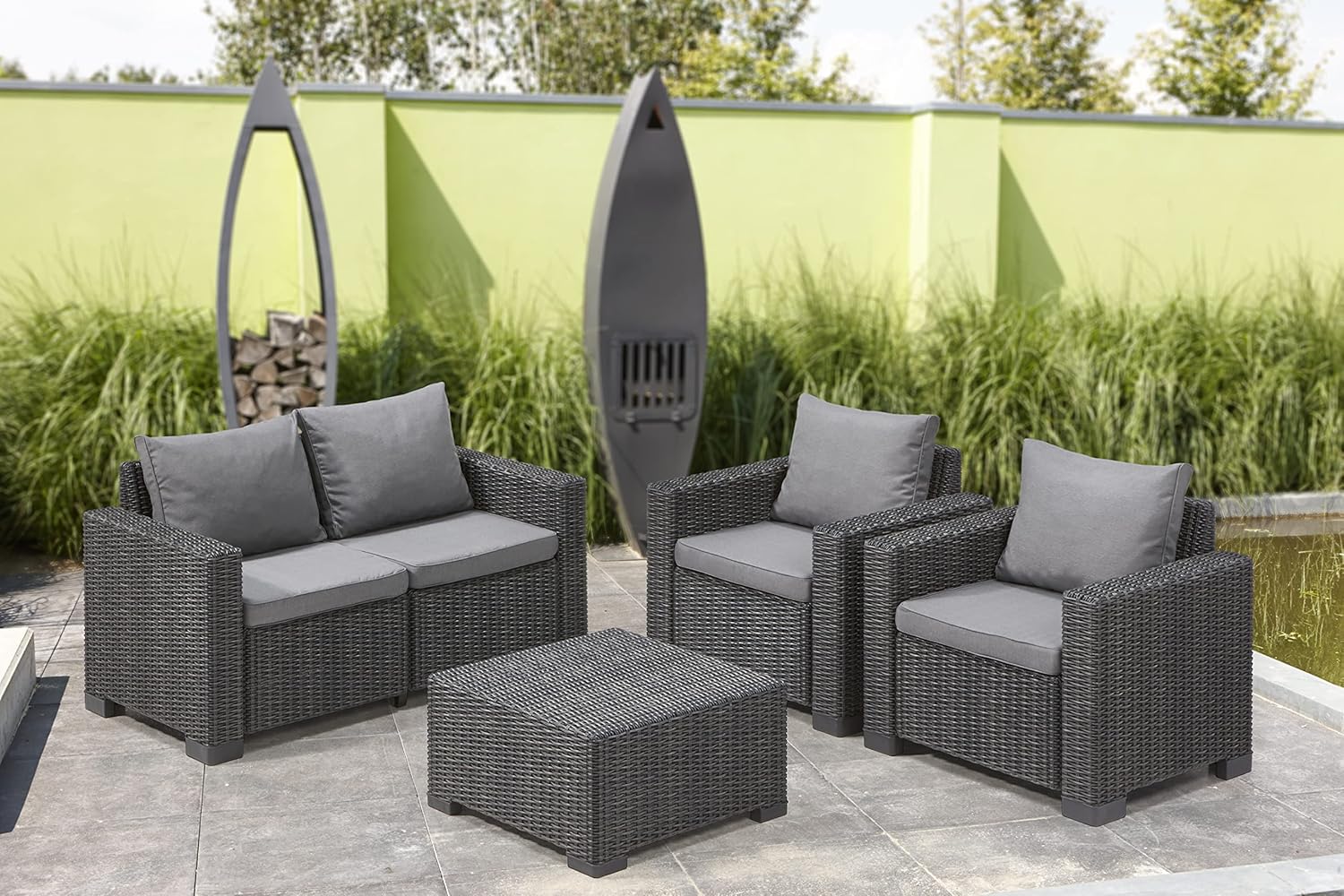 Allibert California Sofa Ogrodowa, Panama Cool Grey, 141 x 68 x 72 cm