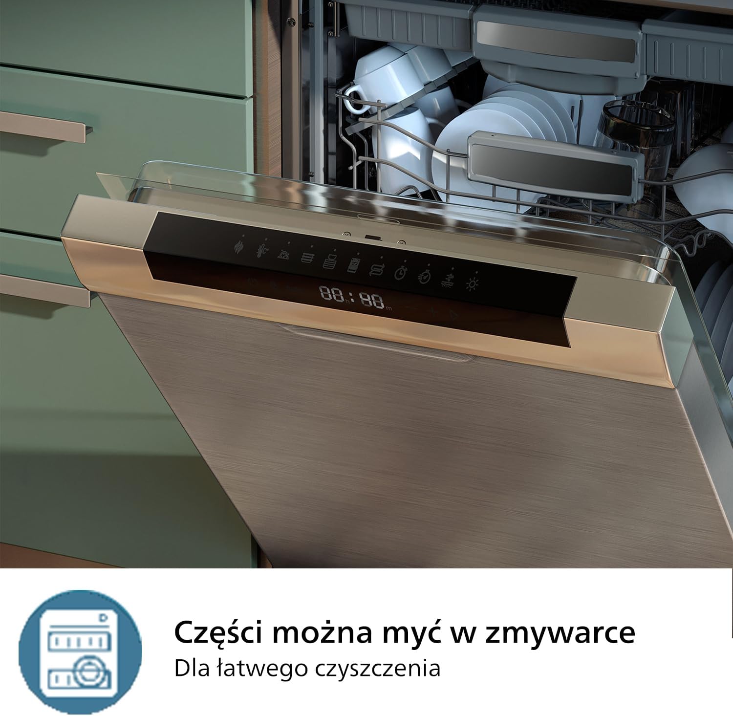 Philips Airfryer 5000 Serii Dual Basket z Technologią Air Steam oraz RapidAir Plus - pojemność 9L, 19 sposobów gotowania, 90% mniej tłuszczu, 2 kosze, czyszczenie parą, akcesoria (NA550/00)