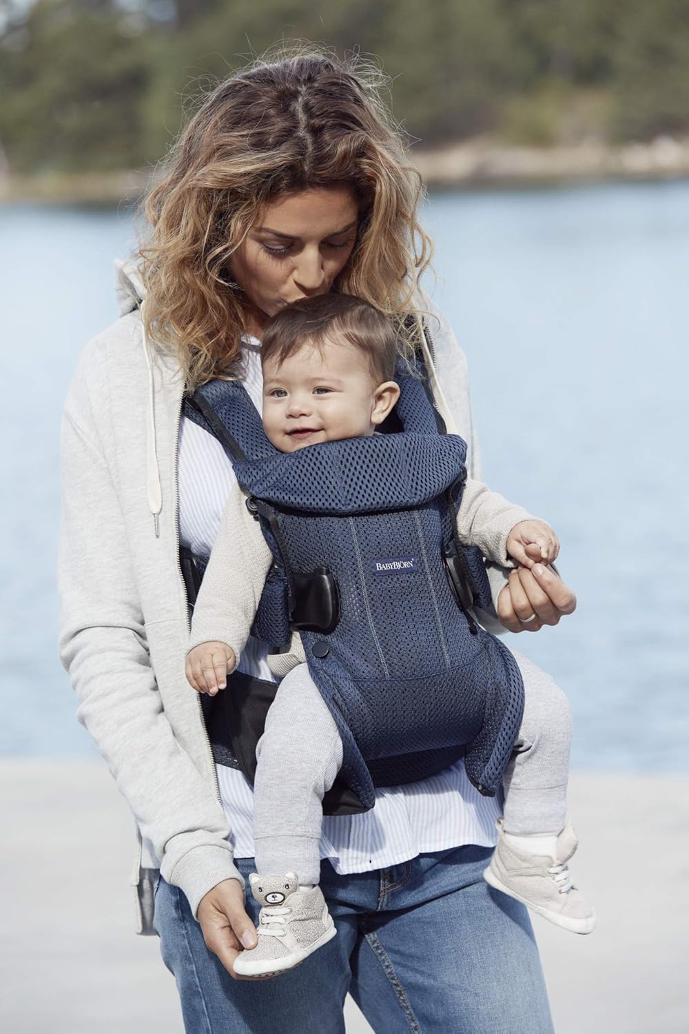 BabyBjörn Nosidełko dla niemowląt One Air, siatka 3D, szaro-beżowe
