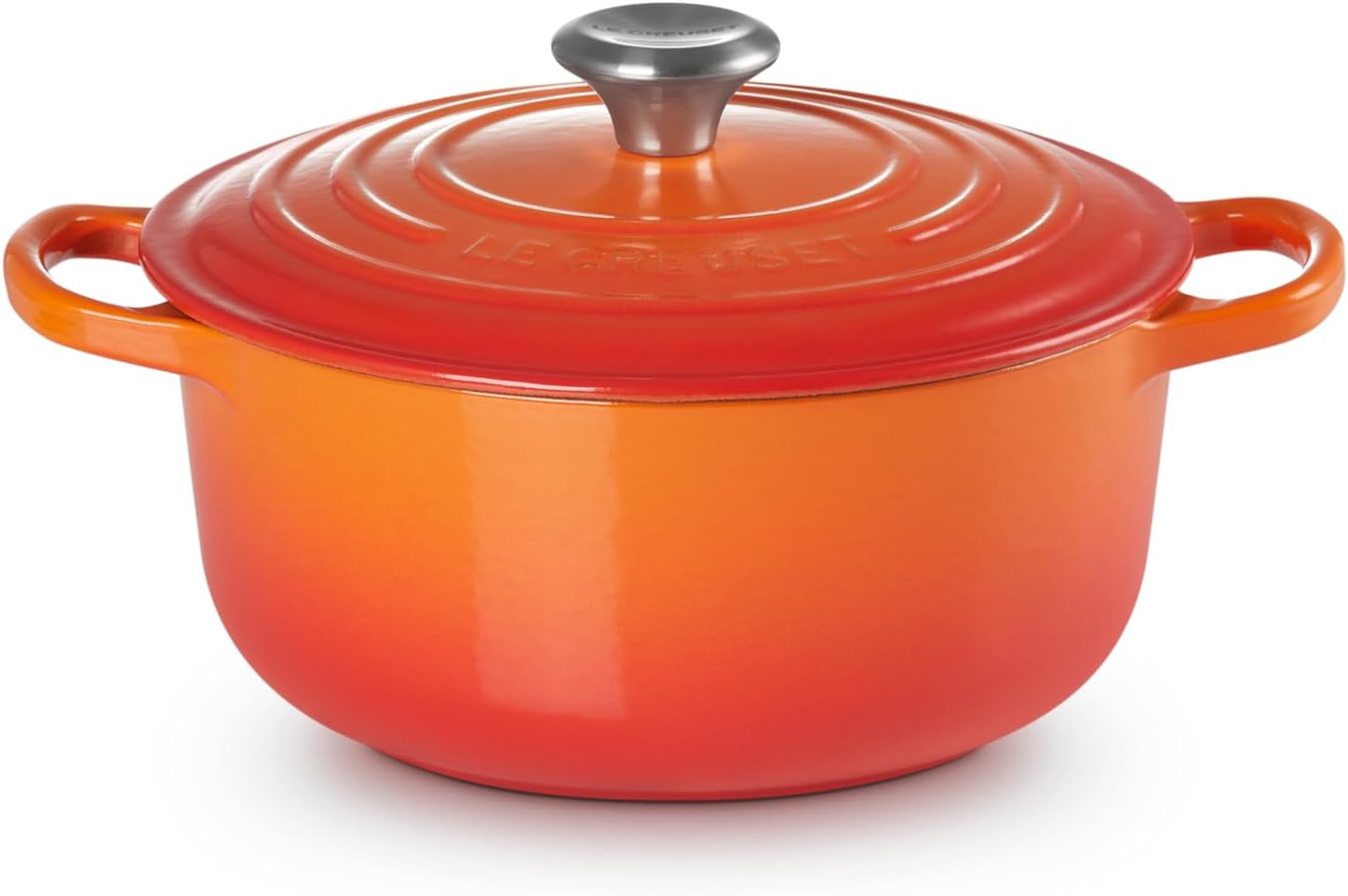 Le Creuset Signature żeliwne naczynie do pieczenia z pokrywką, Ø 26 cm, okrągłe, nadaje się do wszystkich rodzajów kuchenek i kuchenek indukcyjnych, pojemność: 5,3 l, 5,135 kg, kolor czerwony