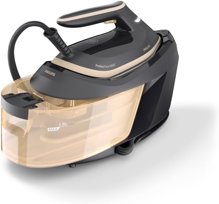 Philips PerfectCare 6000 Series Generator Pary, Silny wyrzut Pary, Gwarancja braku przypaleń, Kompaktowy Design, 1,8L Odłączany Zbiornik na Wodę, Stopa SteamGlide Advanced (PSG6064/80)