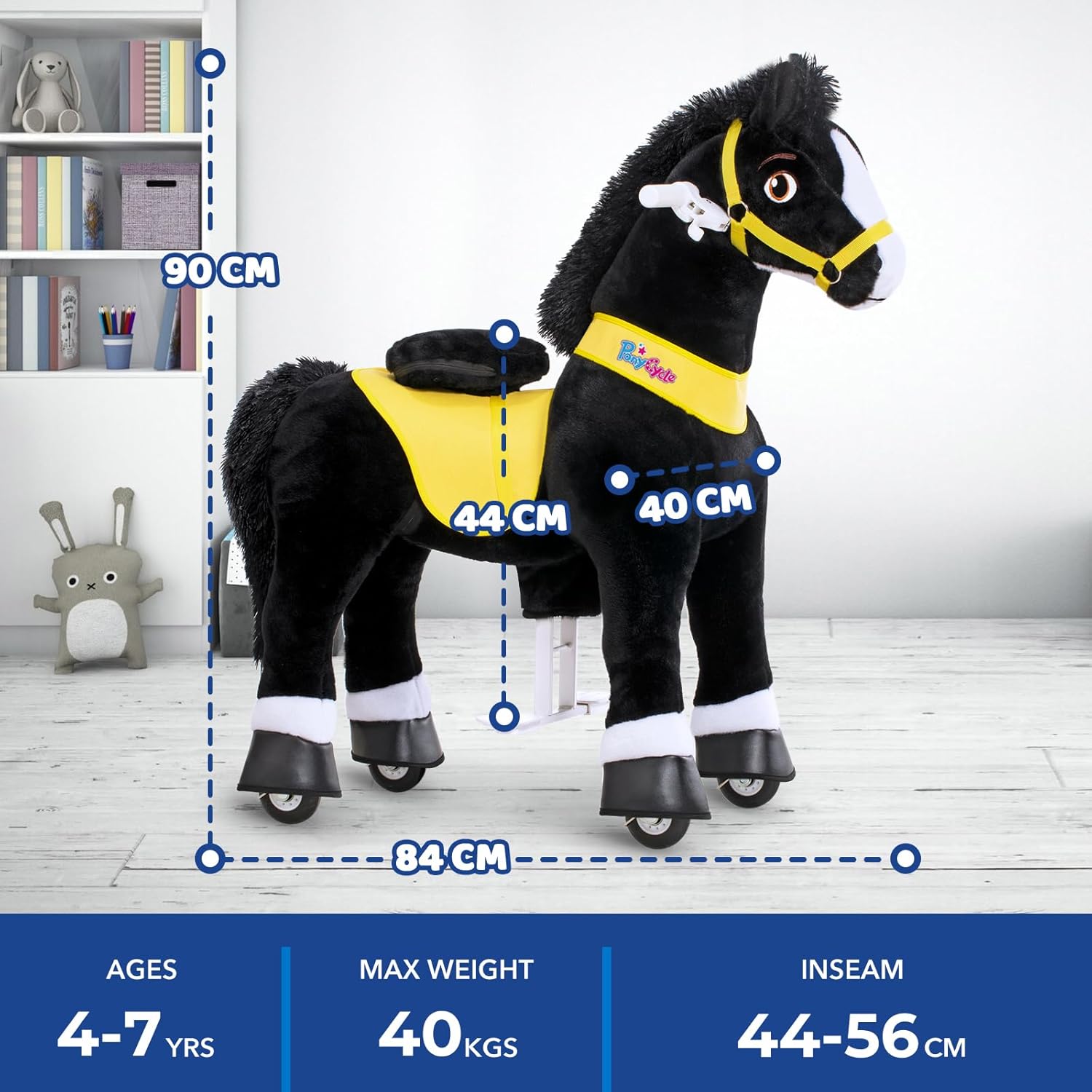 PonyCycle 2023 Nowy Model E Jednorożec do Jazdy na Mechanicznym Chodzącym Jednorożcu z Hamulcem (Fioletowy/Rozmiar 4 dla Dzieci w Wieku 4-8 Lat) Hulajnoga dla Maluchów do Jazdy na Koniu - E413