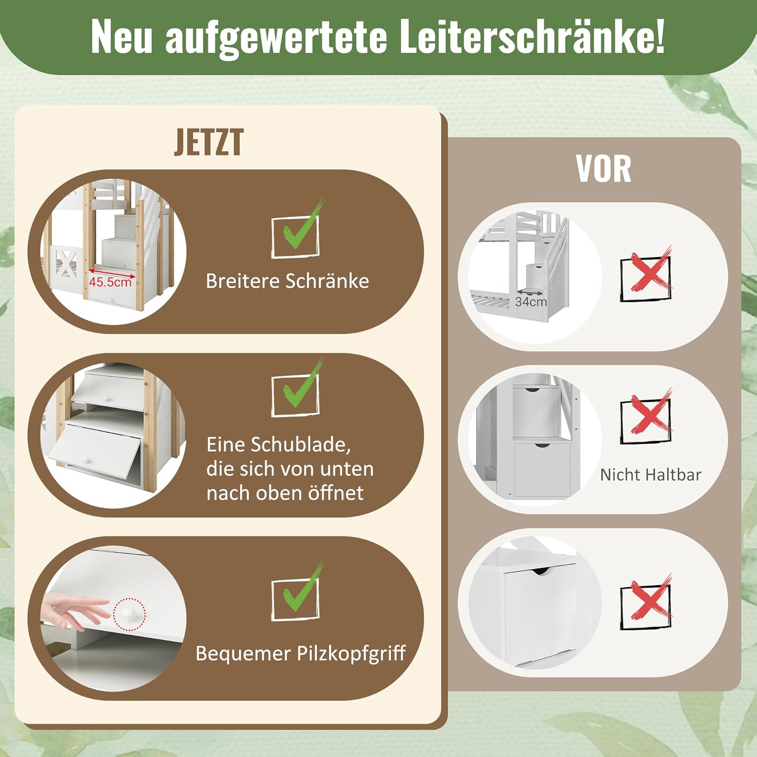 Dolamaní Łóżko domowe 90 x 200 cm ze schodami, łóżko piętrowe 90 x 200 cm, łóżko piętrowe z szufladą i zabezpieczeniem przed wypadnięciem, łóżko pojedyncze dla dzieci, 2 stelaże z listew, kolor