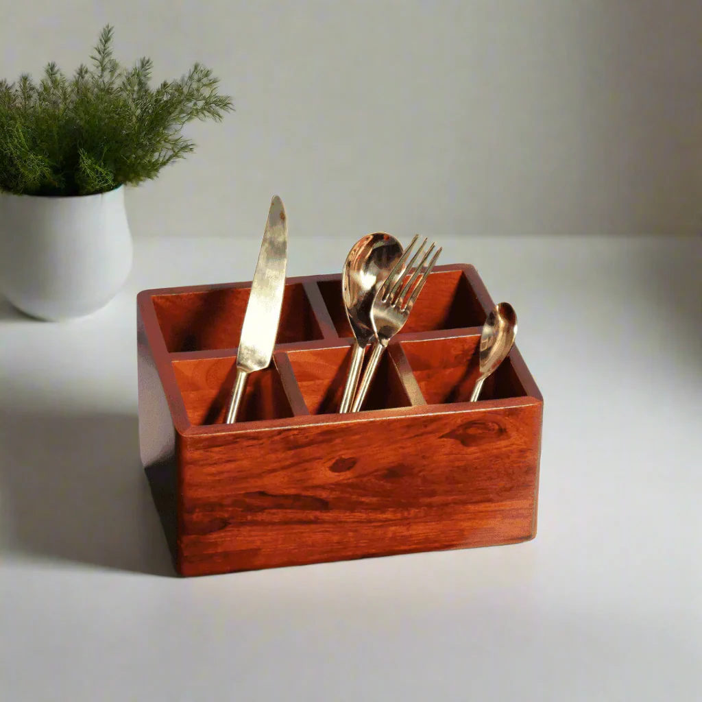 Wooden Cutlery Organizer BIG Caddy
