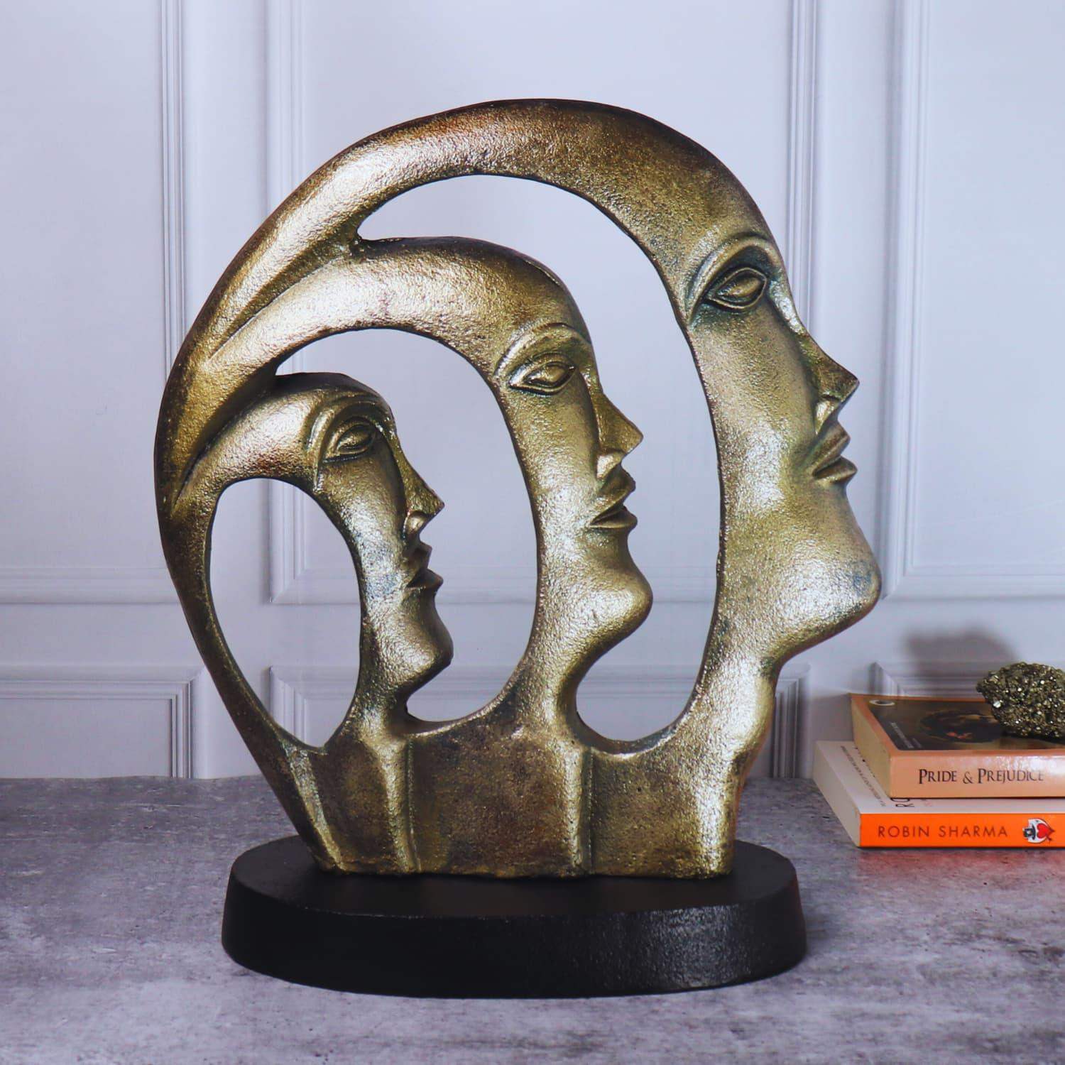 Glorious Three Faces Metal Artefact