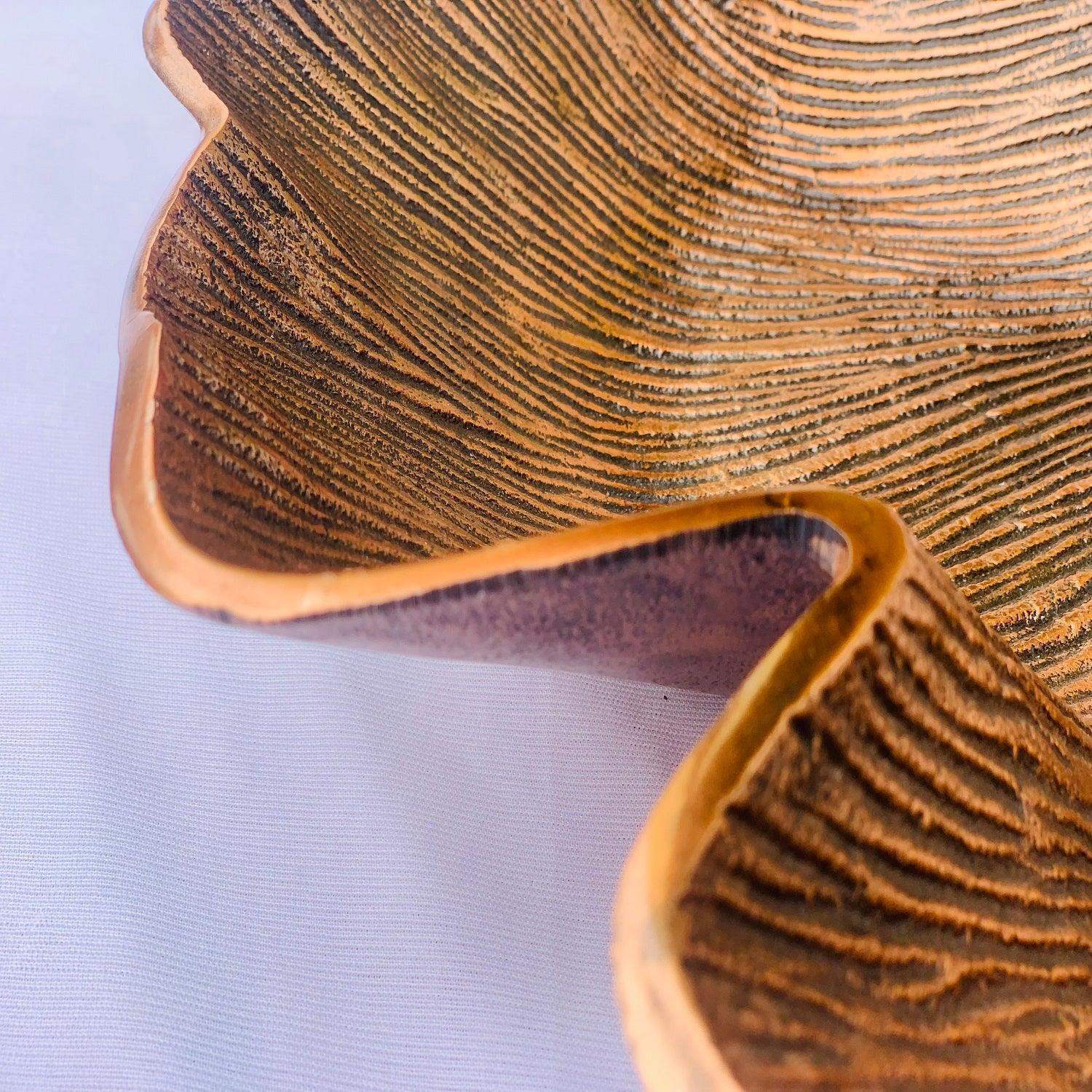 Lotus Leaf Metal Basket Copper antique