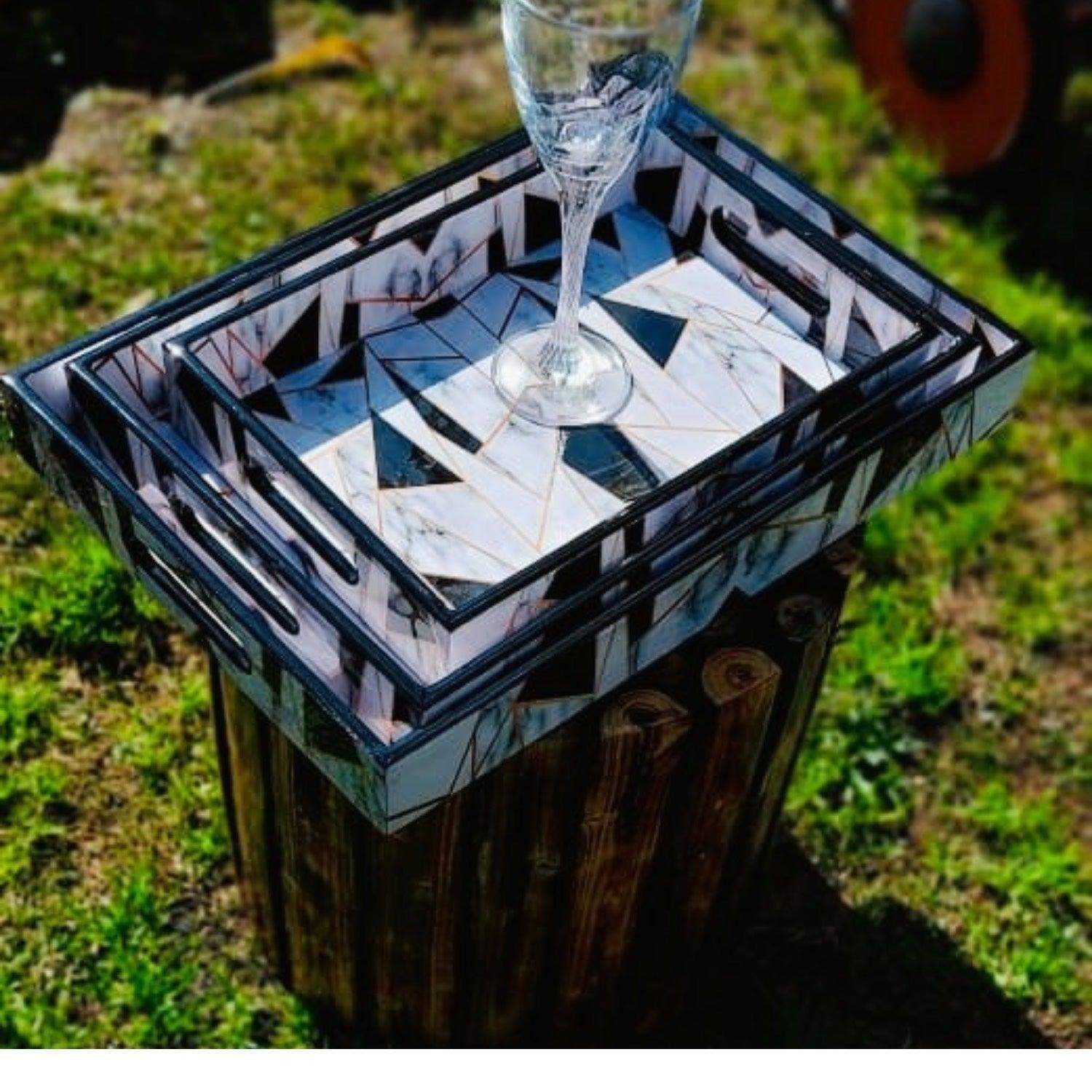 MDF Wood Trays (The Zig Zag Texture)