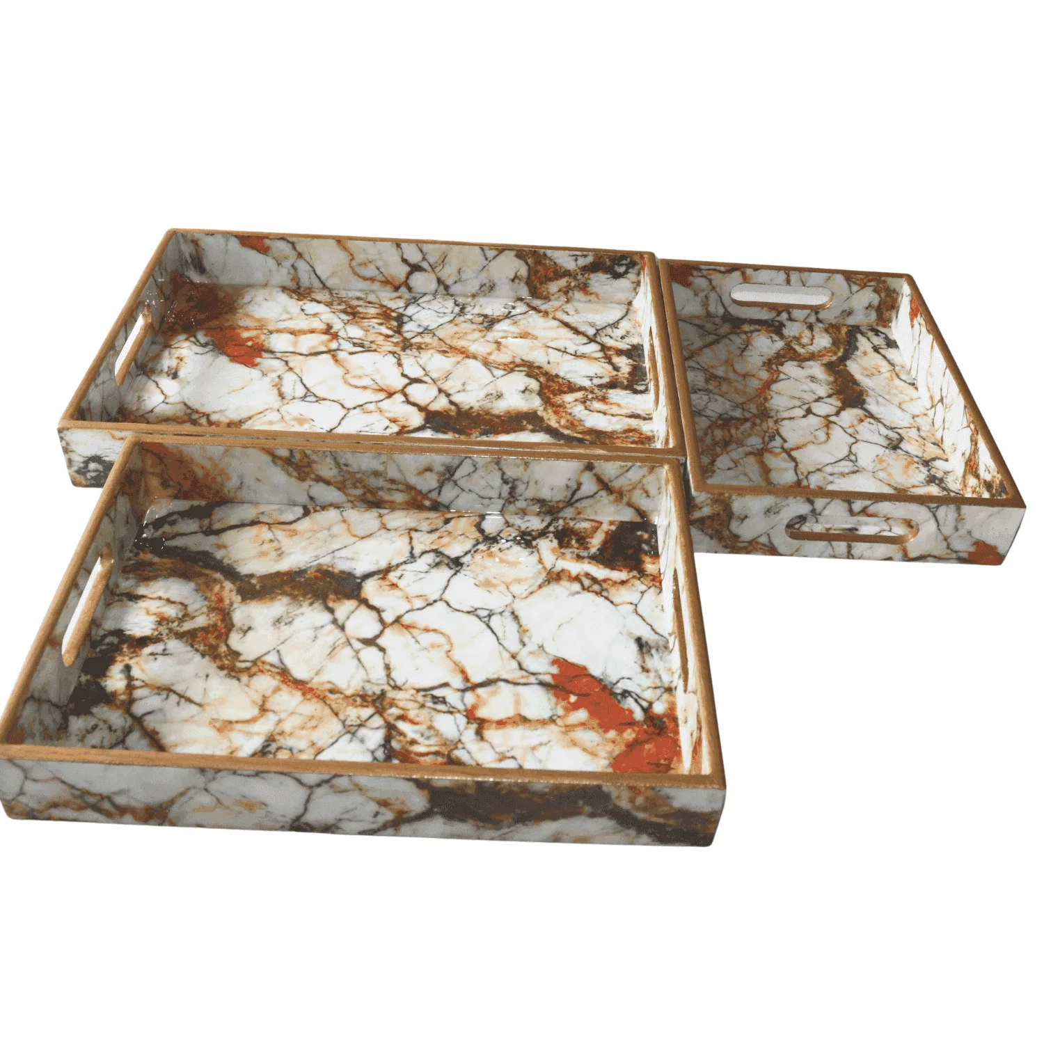 MDF Wood Trays (The White Textured)