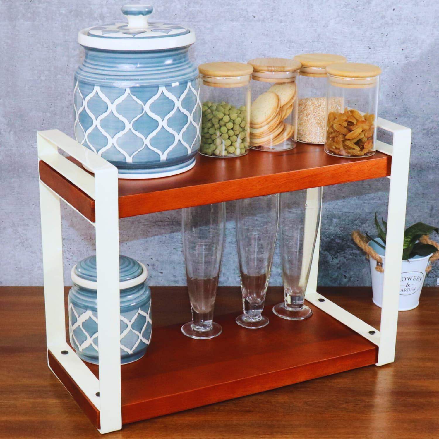 loosebucket®The Woodline kitchen Organizer| living area Versatile Organizer |Spice rack| Grocery organizer for kitchen