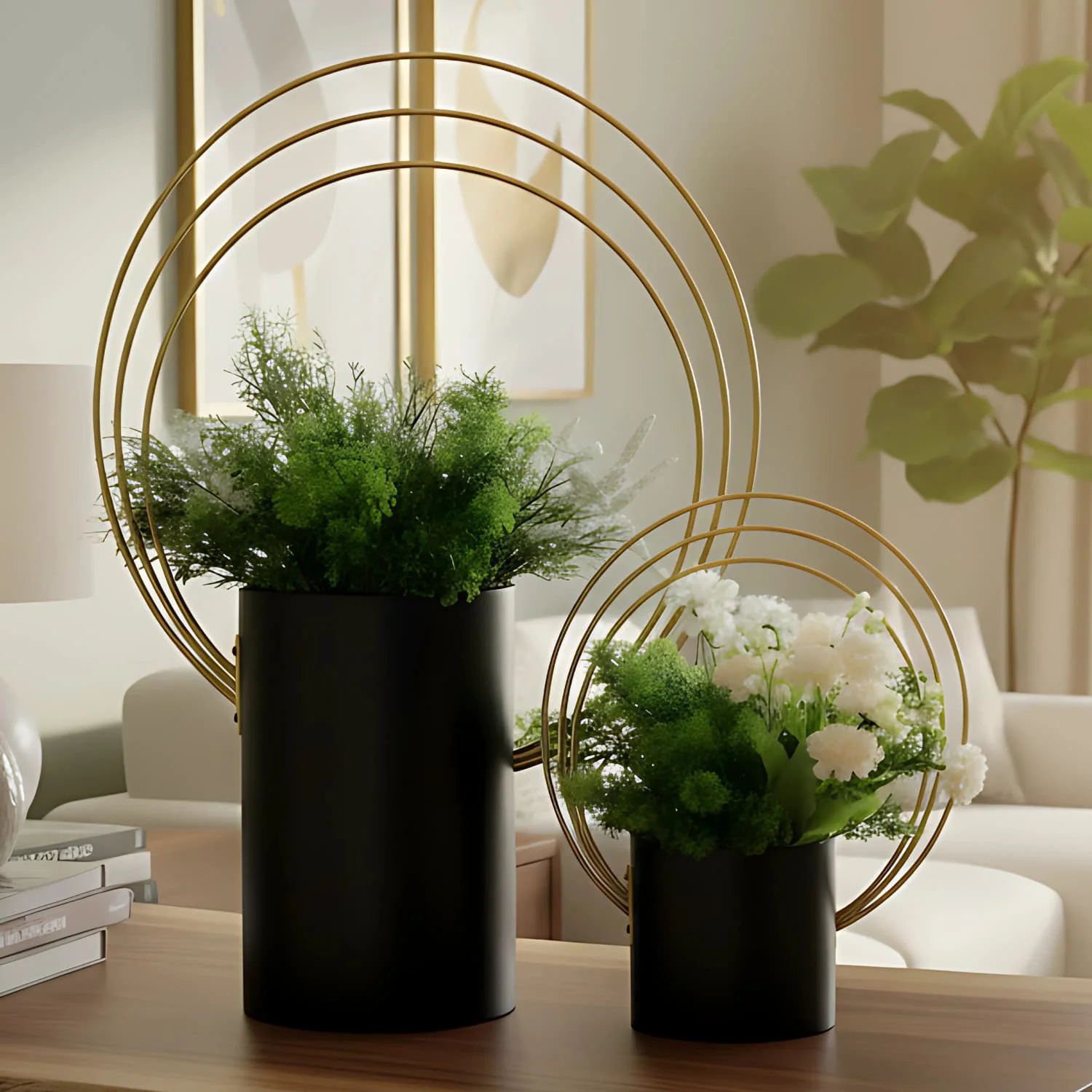Urban Blossom Metal Ring Indoor Planters (Set of 2)