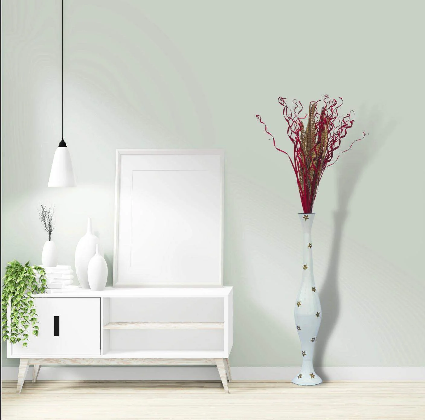 White Royal Metal Vase